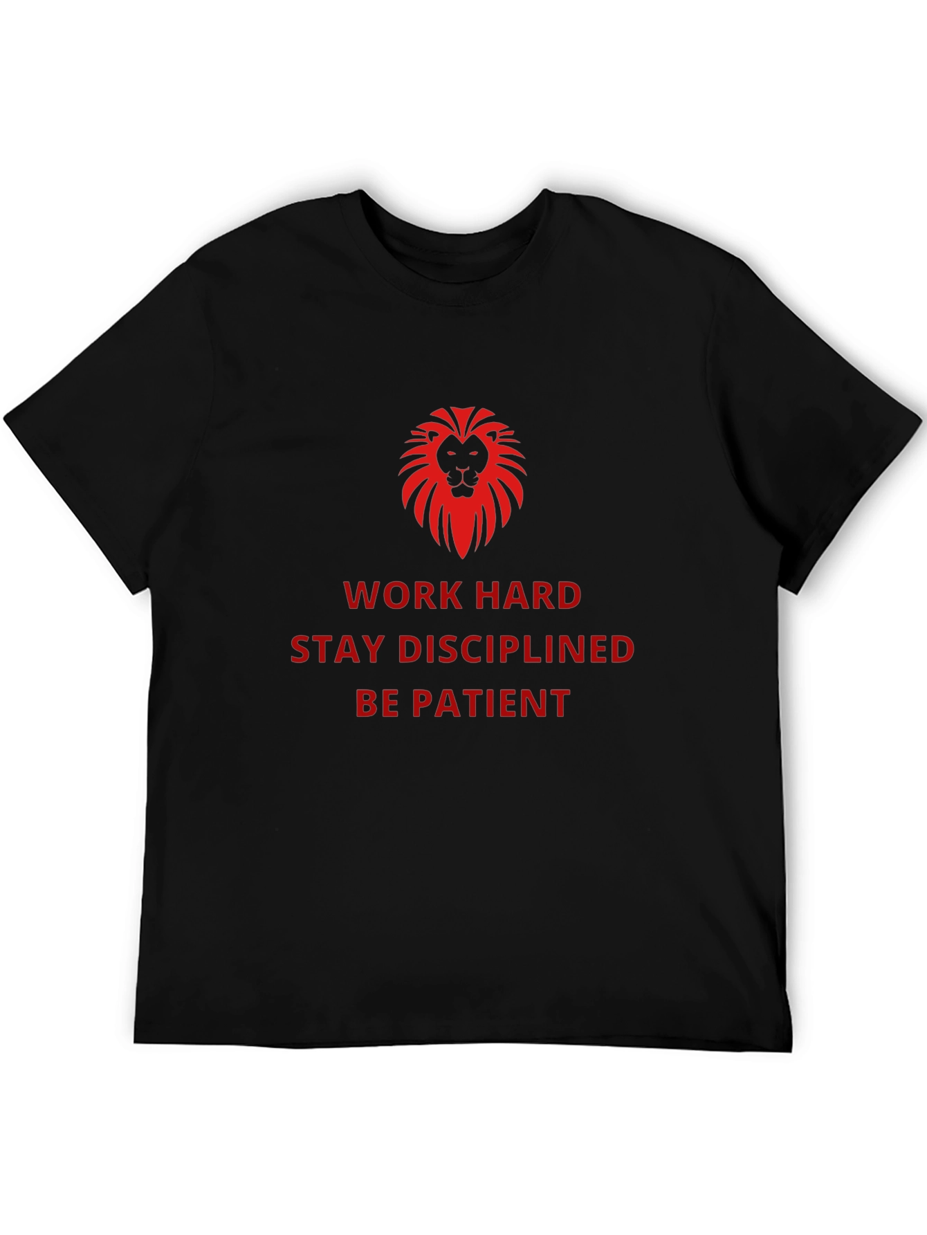 Motivational Lion Graphic Black T-Shirt