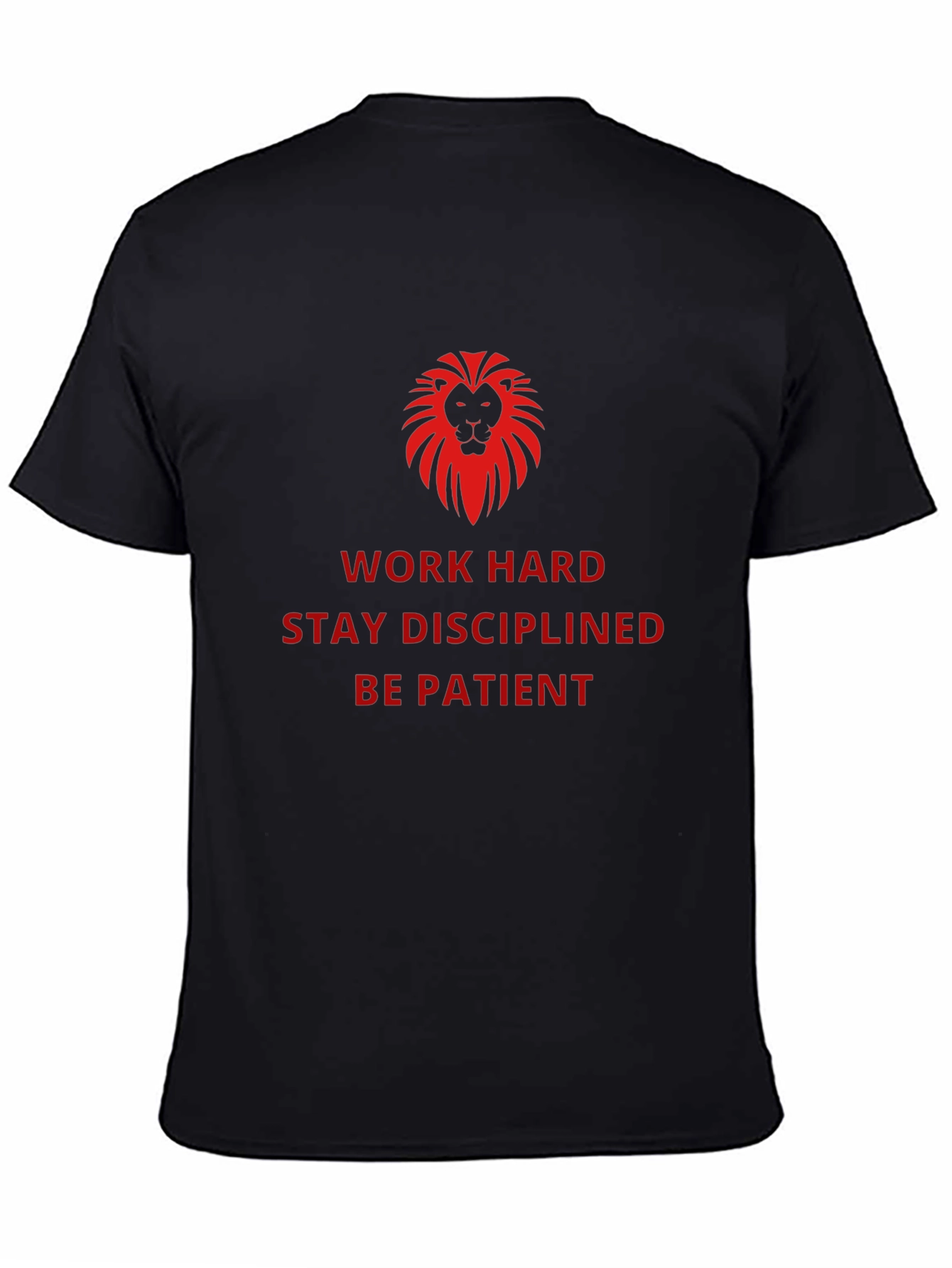 Motivational Lion Graphic Black T-Shirt