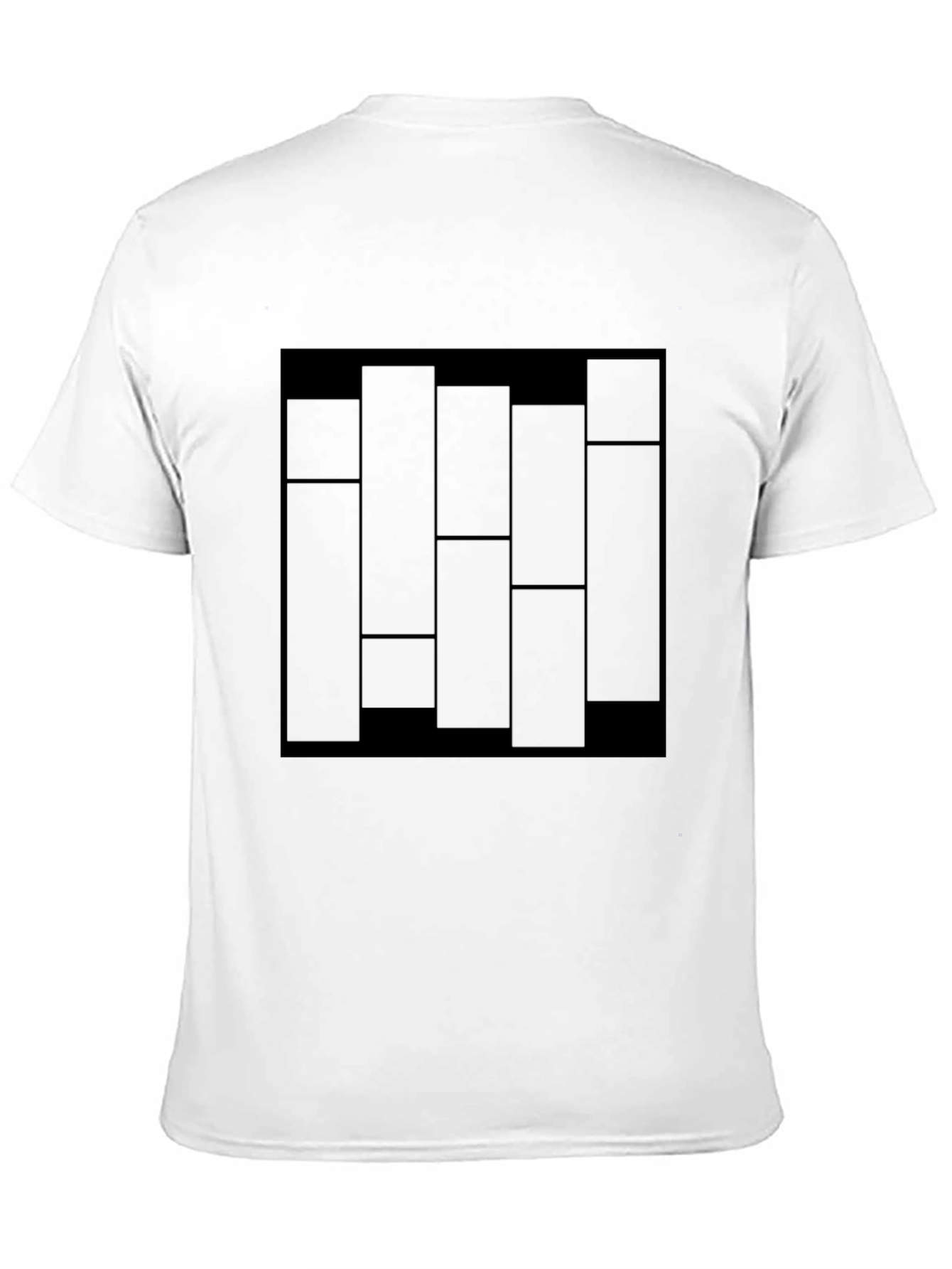 Modern Geometric Block Print Black T-Shirt