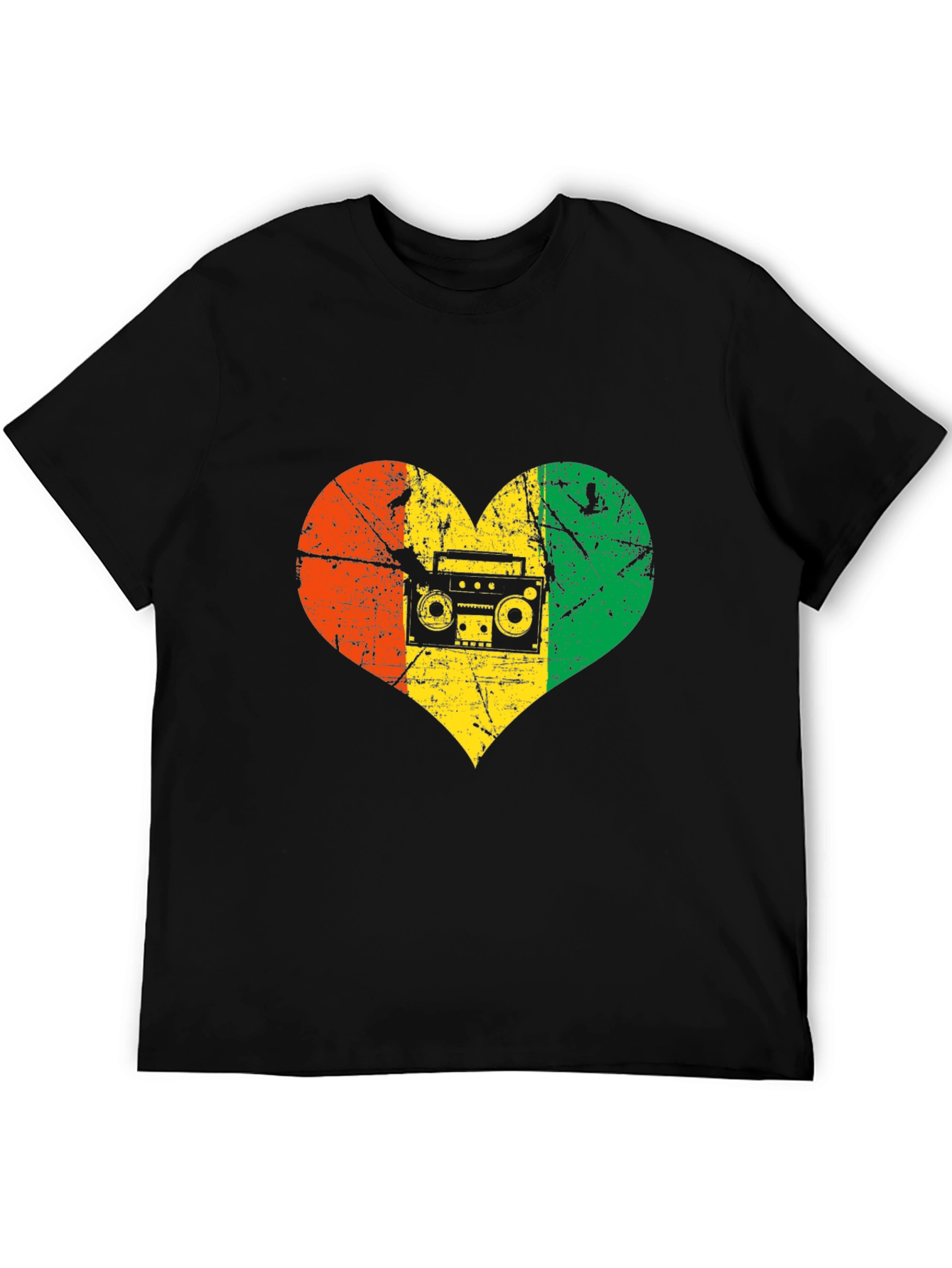 Reggae Heart Boombox Graphic T-Shirt