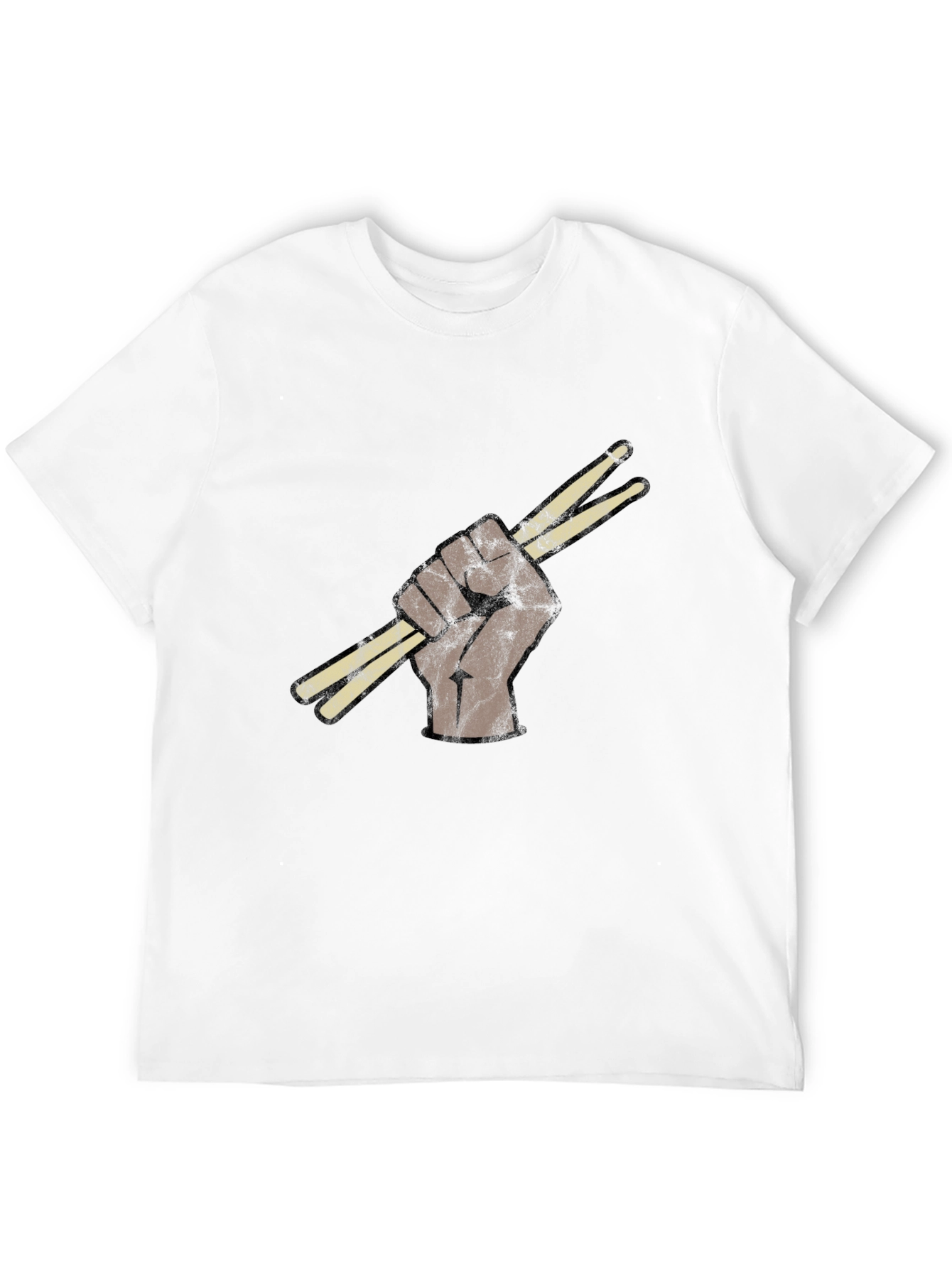 Drummers Fist T-Shirt - Black Crew Neck Tee