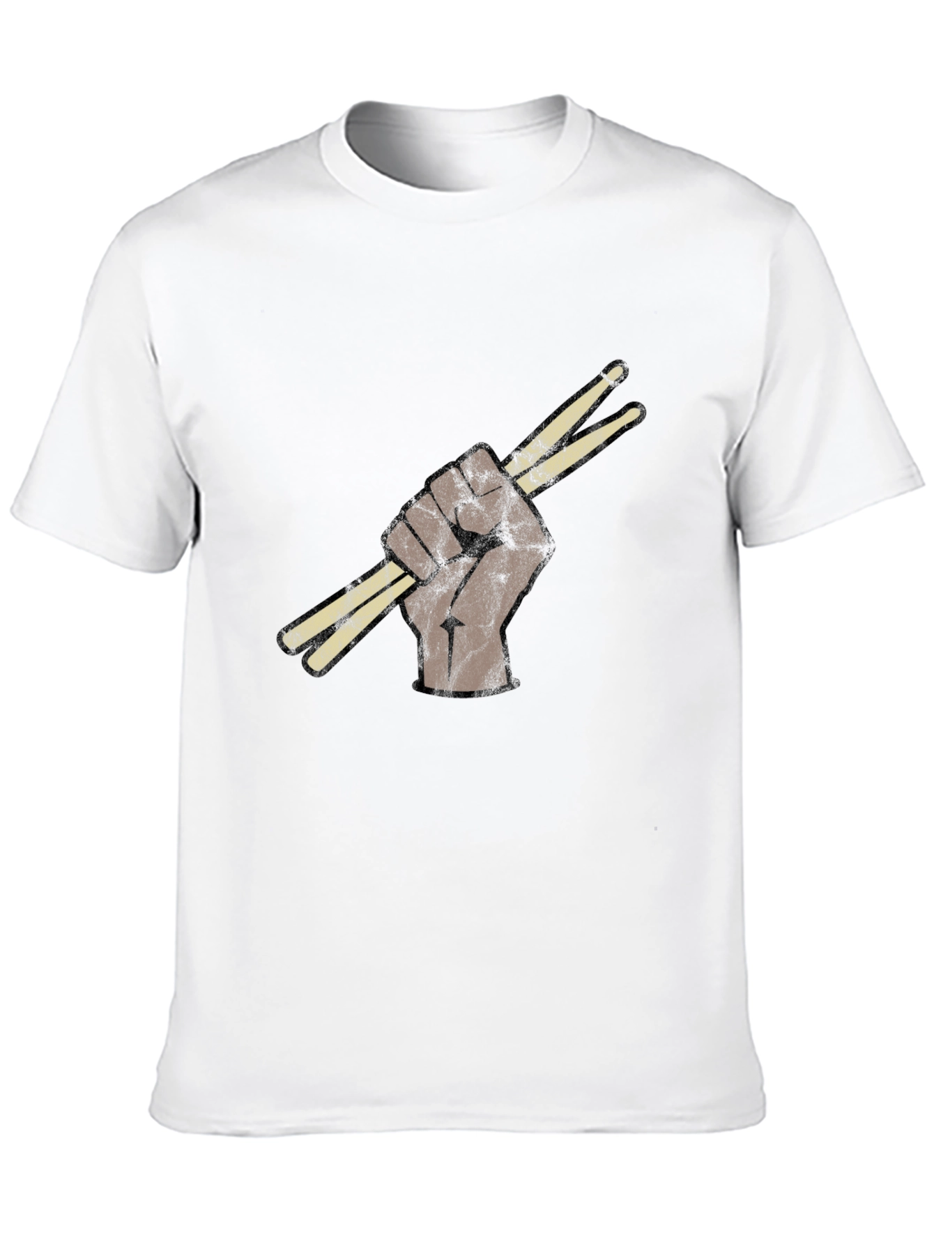 Drummers Fist T-Shirt - Black Crew Neck Tee