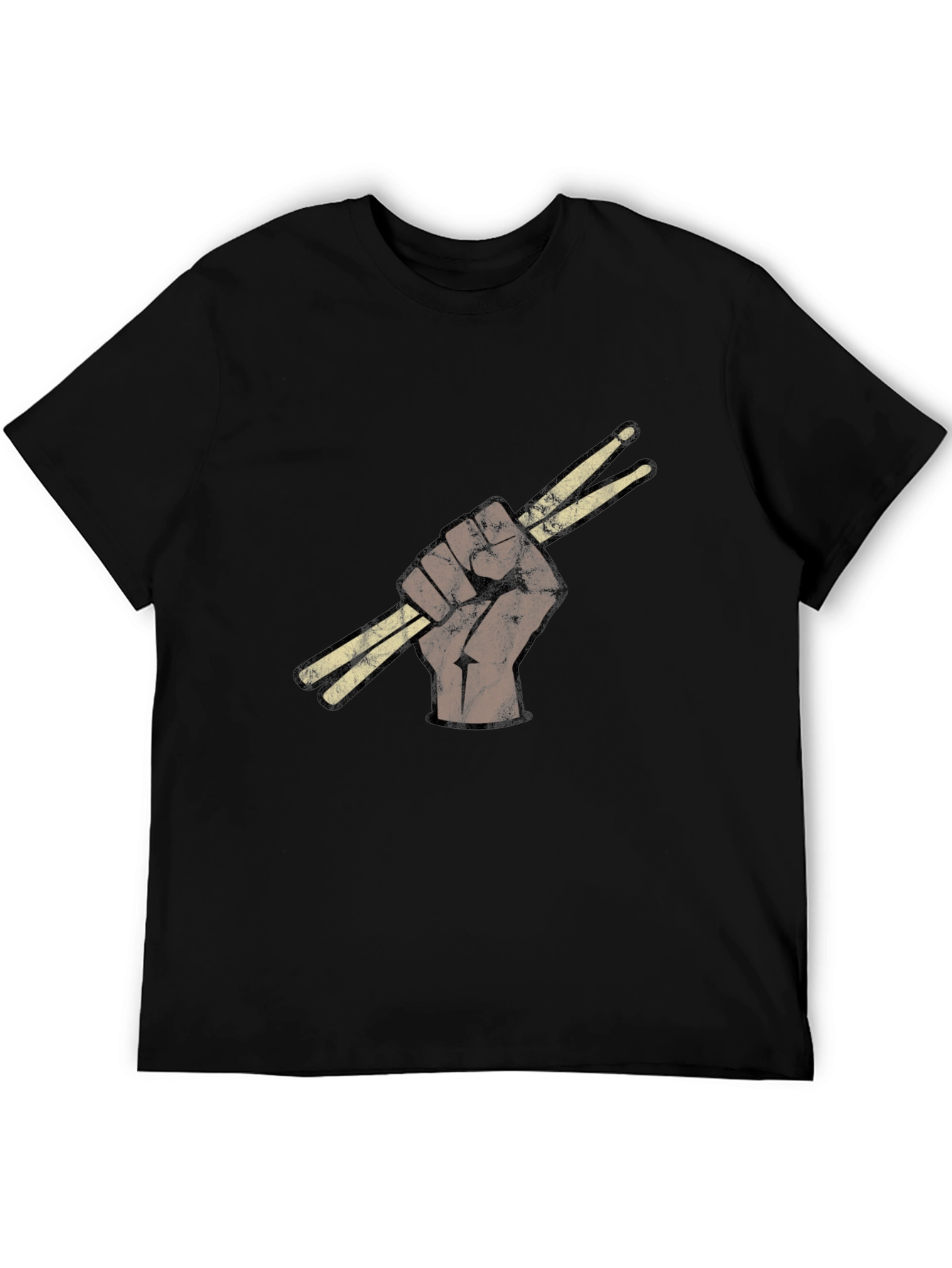 Drummers Fist T-Shirt - Black Crew Neck Tee