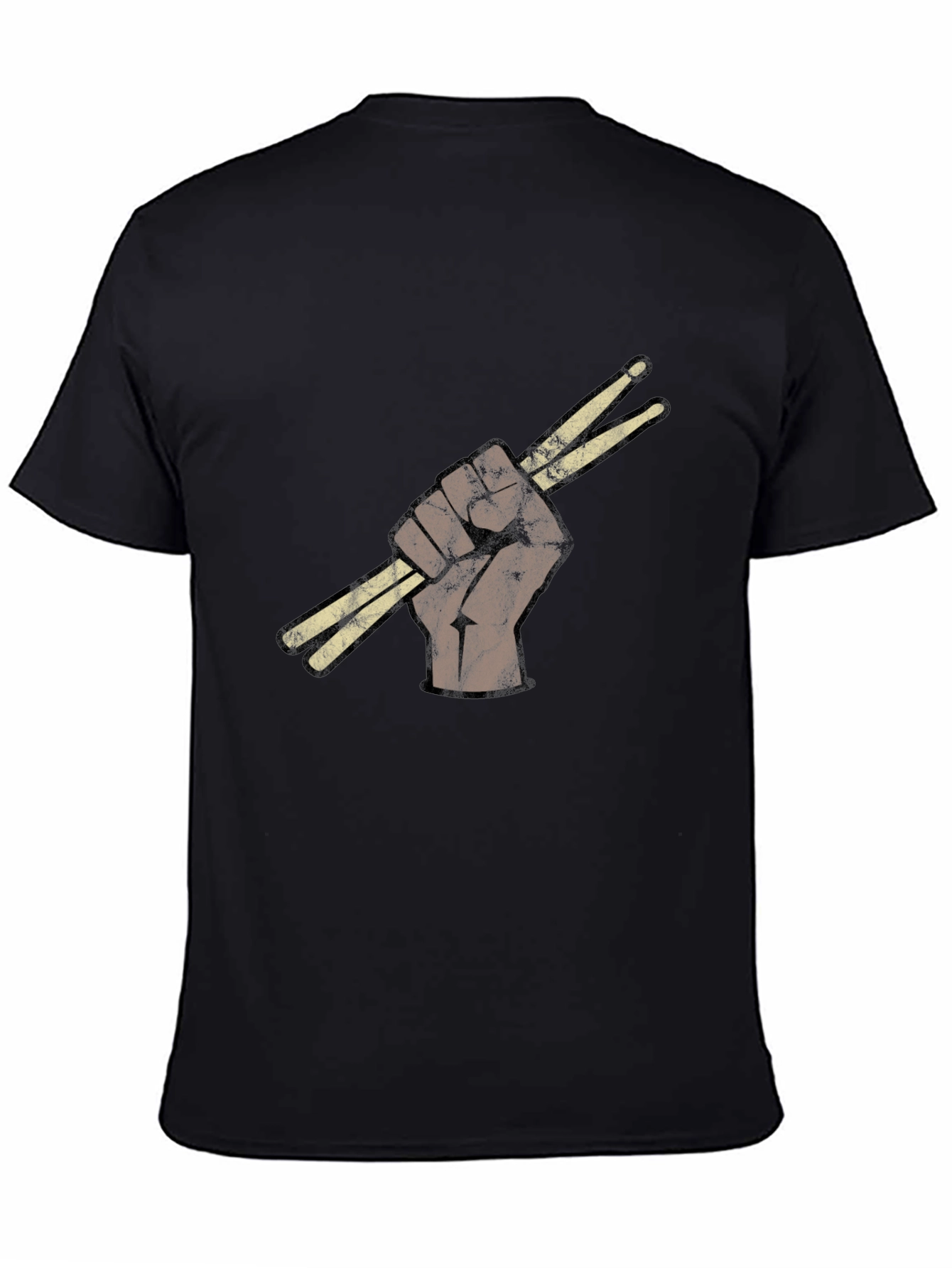 Drummers Fist T-Shirt - Black Crew Neck Tee