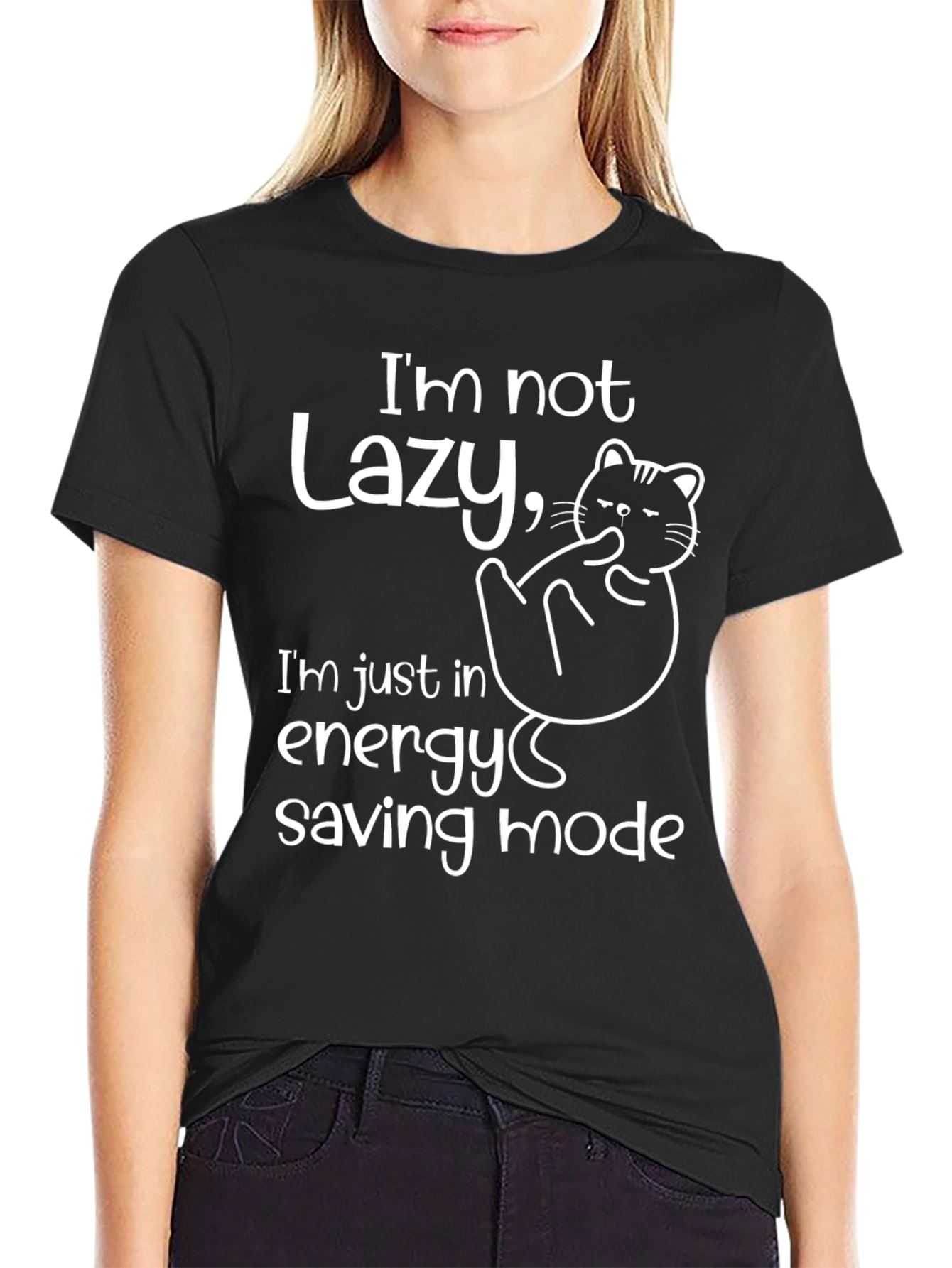 Lazy Cat Energy Saving Mode T-Shirt