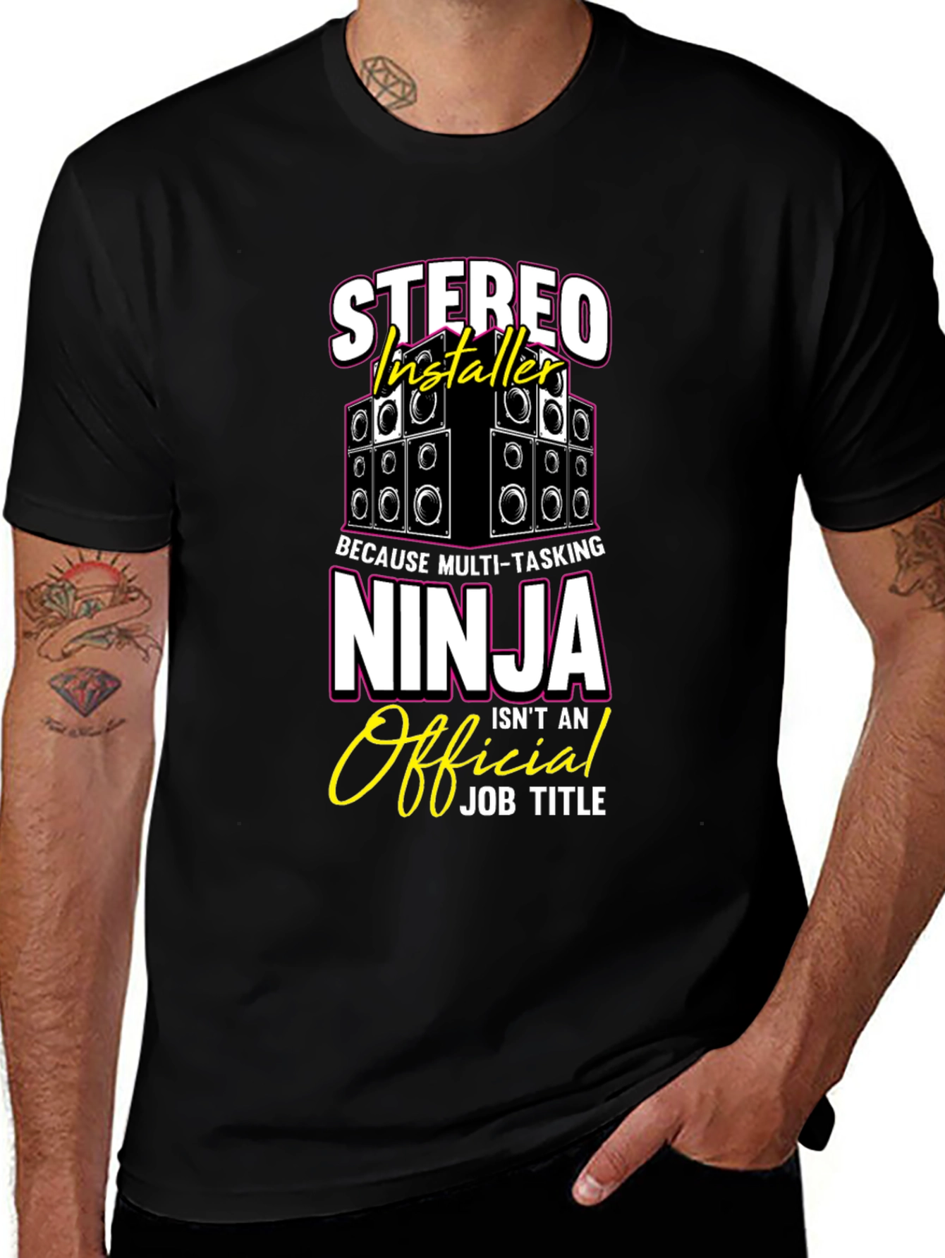 Stereo Installer Ninja T-Shirt Funny Gift