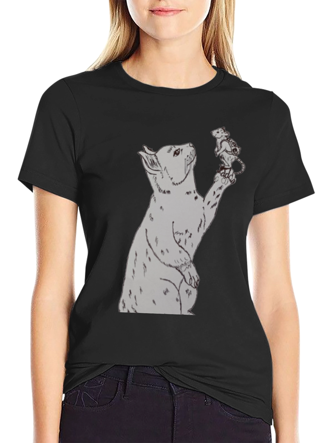 Bear and Mouse Graphic T-Shirt