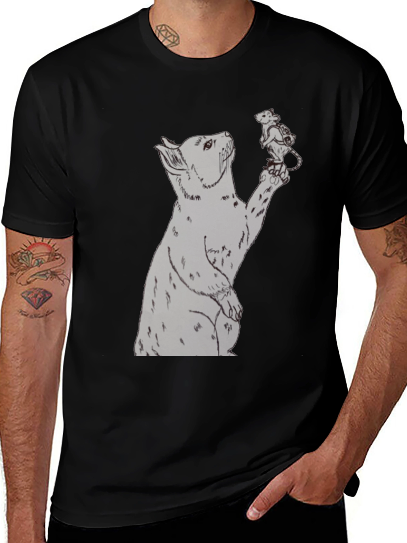 Bear and Mouse Graphic T-Shirt