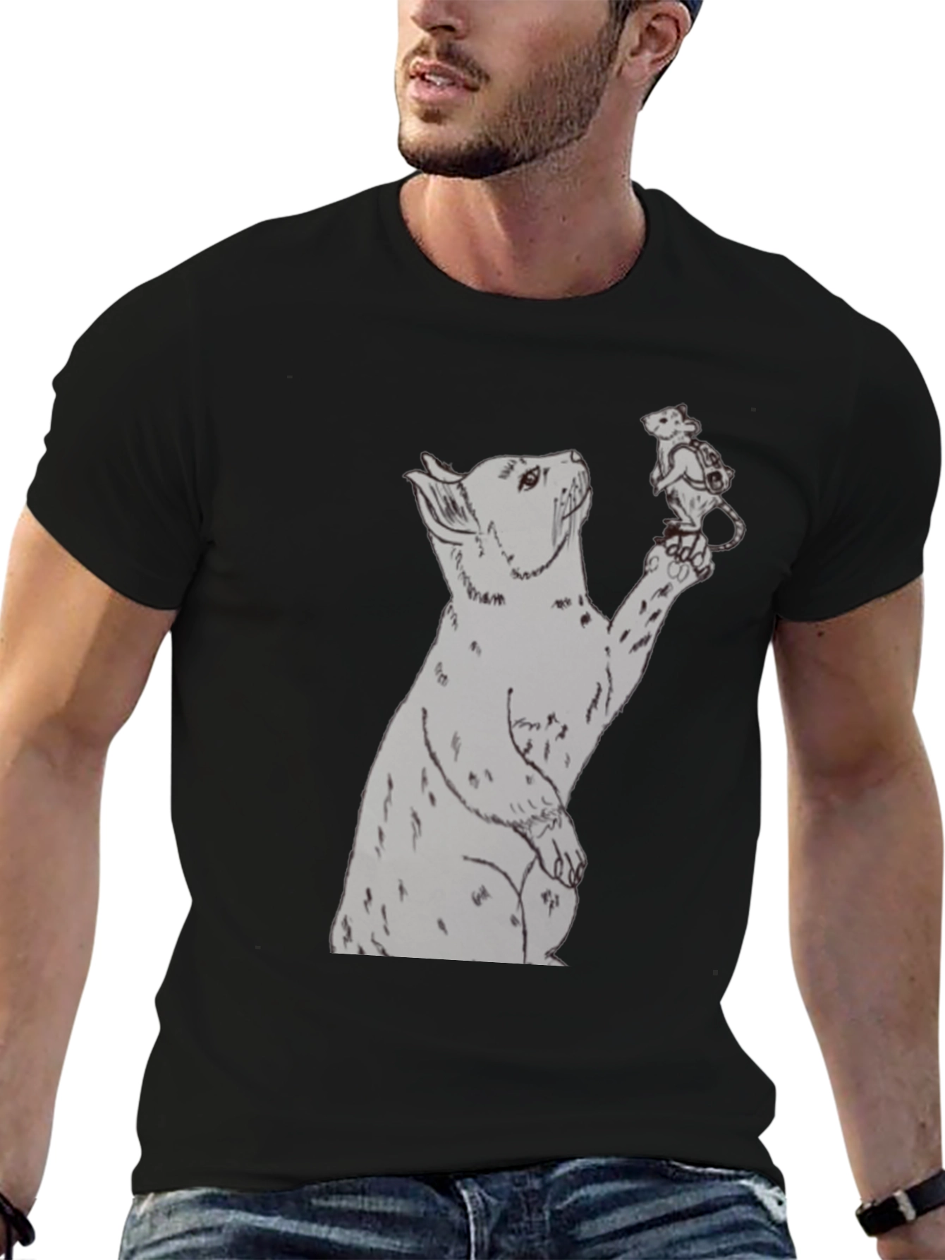 Bear and Mouse Graphic T-Shirt