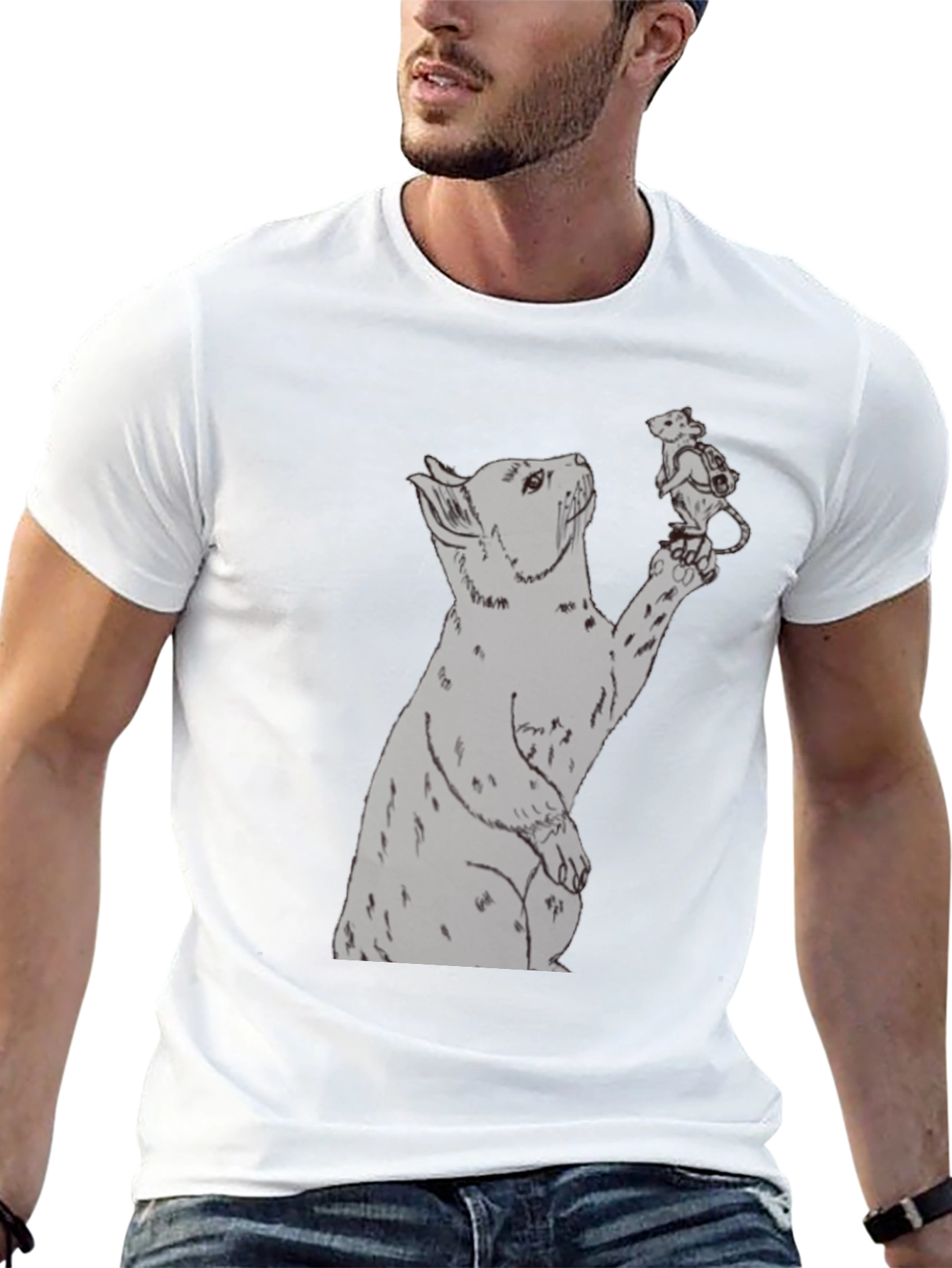 Bear and Mouse Graphic T-Shirt