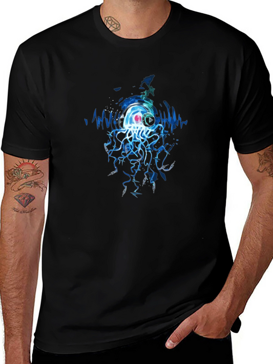 Jellyfish DJ Graphic Tee - Cool Black T-Shirt