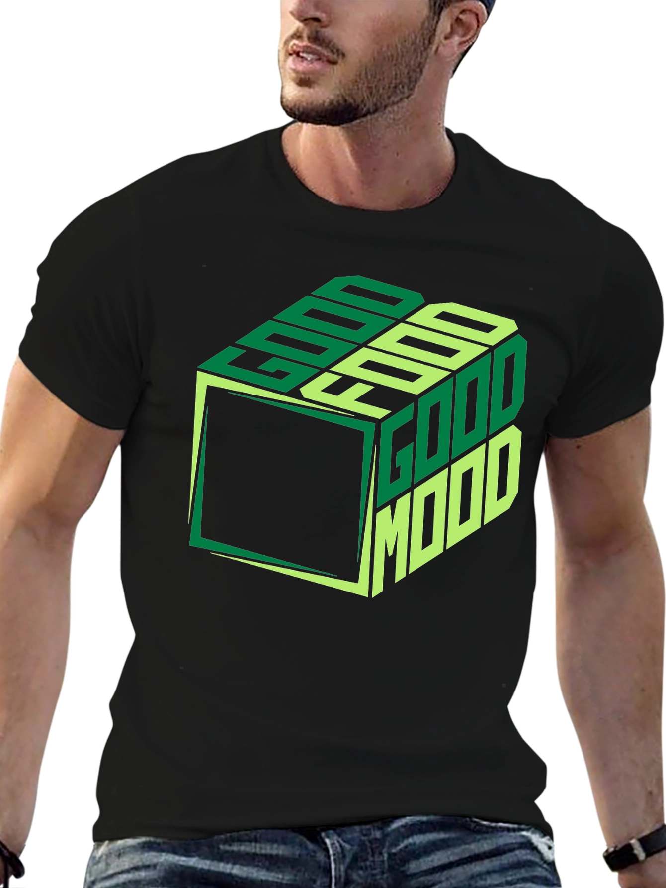 Good Mood Cube Graphic Tee - Stylish Comfort