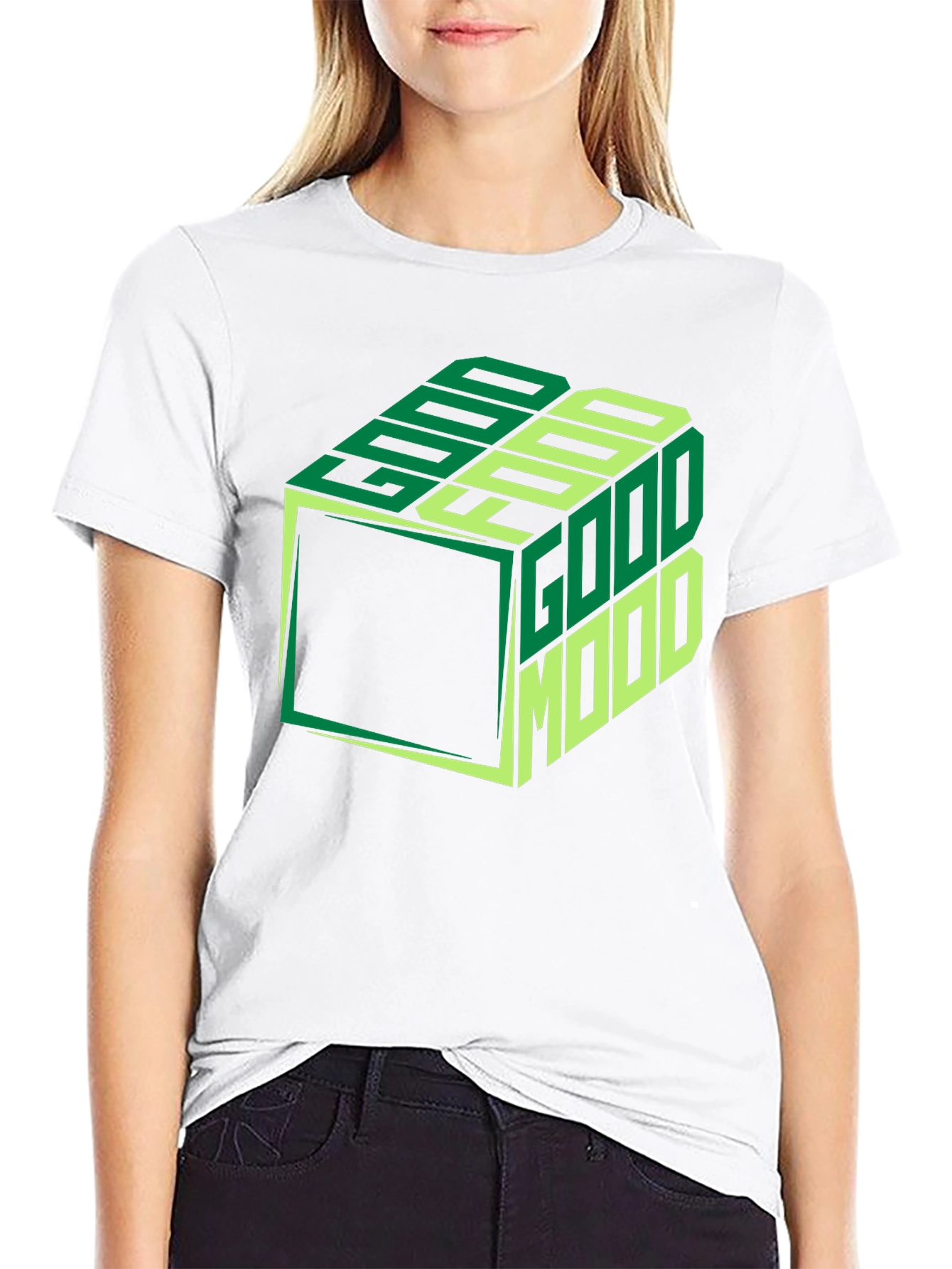 Good Mood Cube Graphic Tee - Stylish Comfort