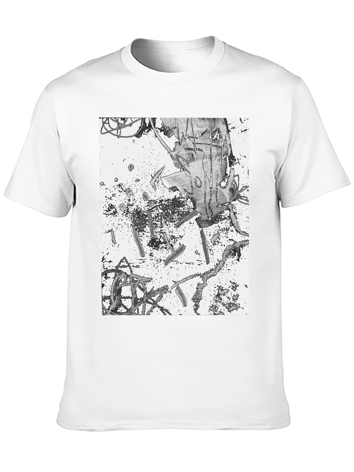 Abstract Graphic Print Black Tee