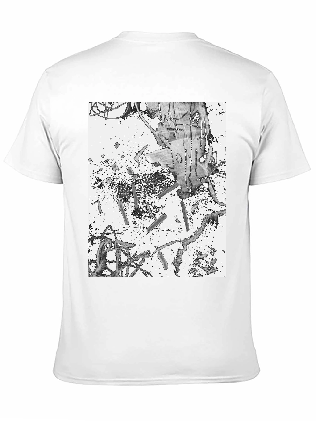 Abstract Graphic Print Black Tee