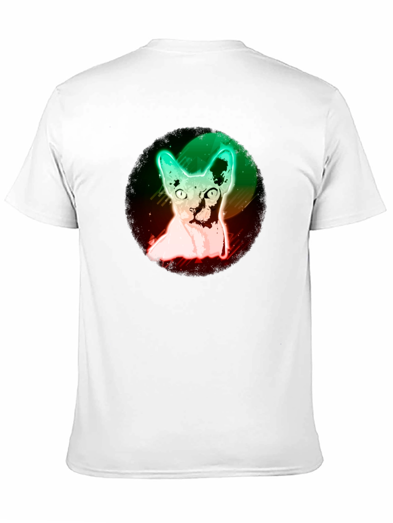 Neon Sphynx Cat Graphic Tee - Unique Design