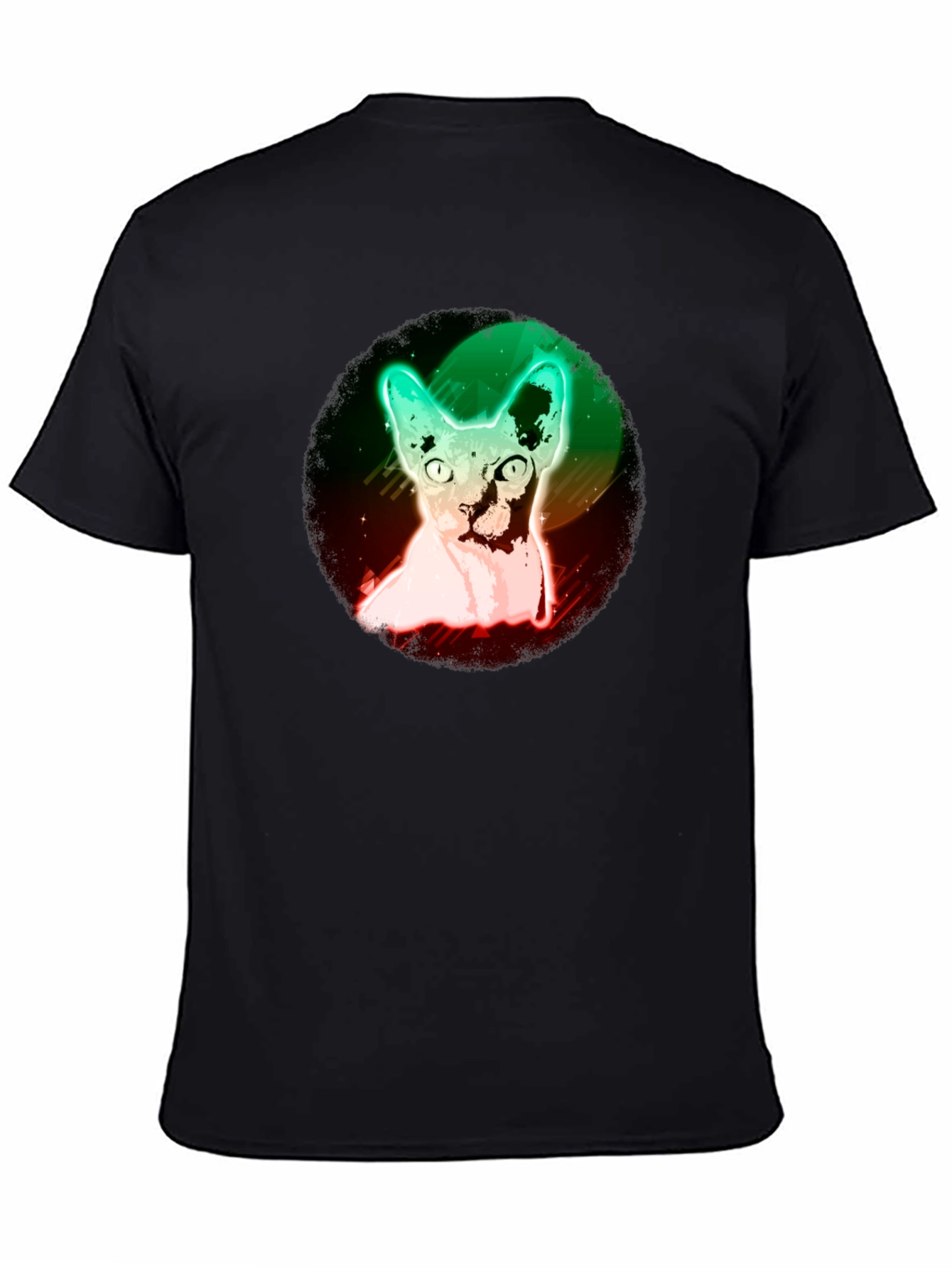 Neon Sphynx Cat Graphic Tee - Unique Design