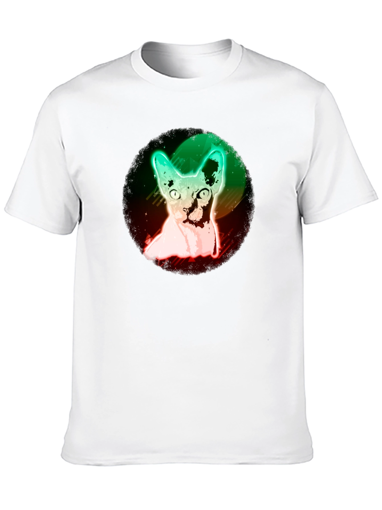 Neon Sphynx Cat Graphic Tee - Unique Design