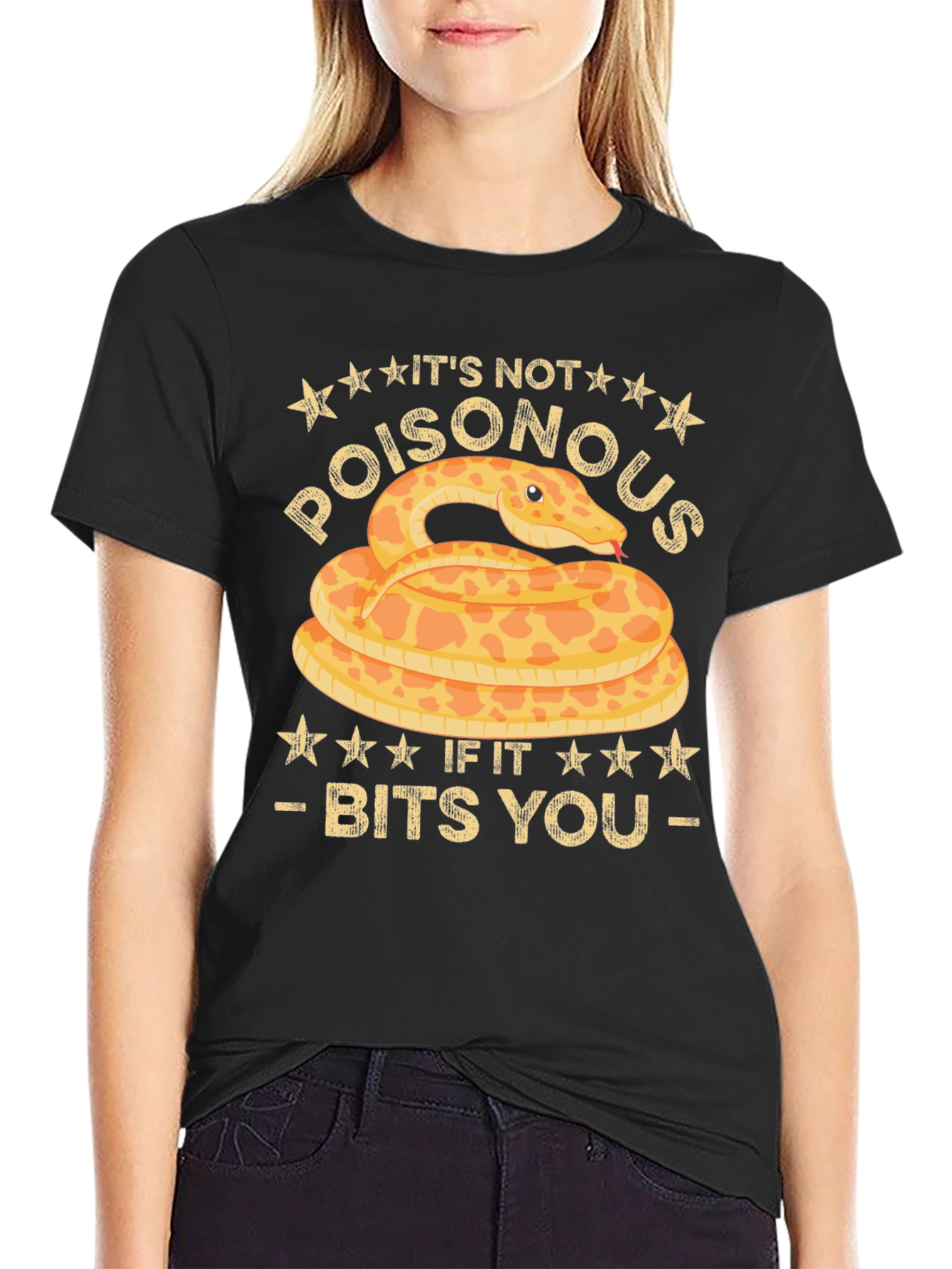 Funny Snake Bites T-Shirt - Its Not Poisonous