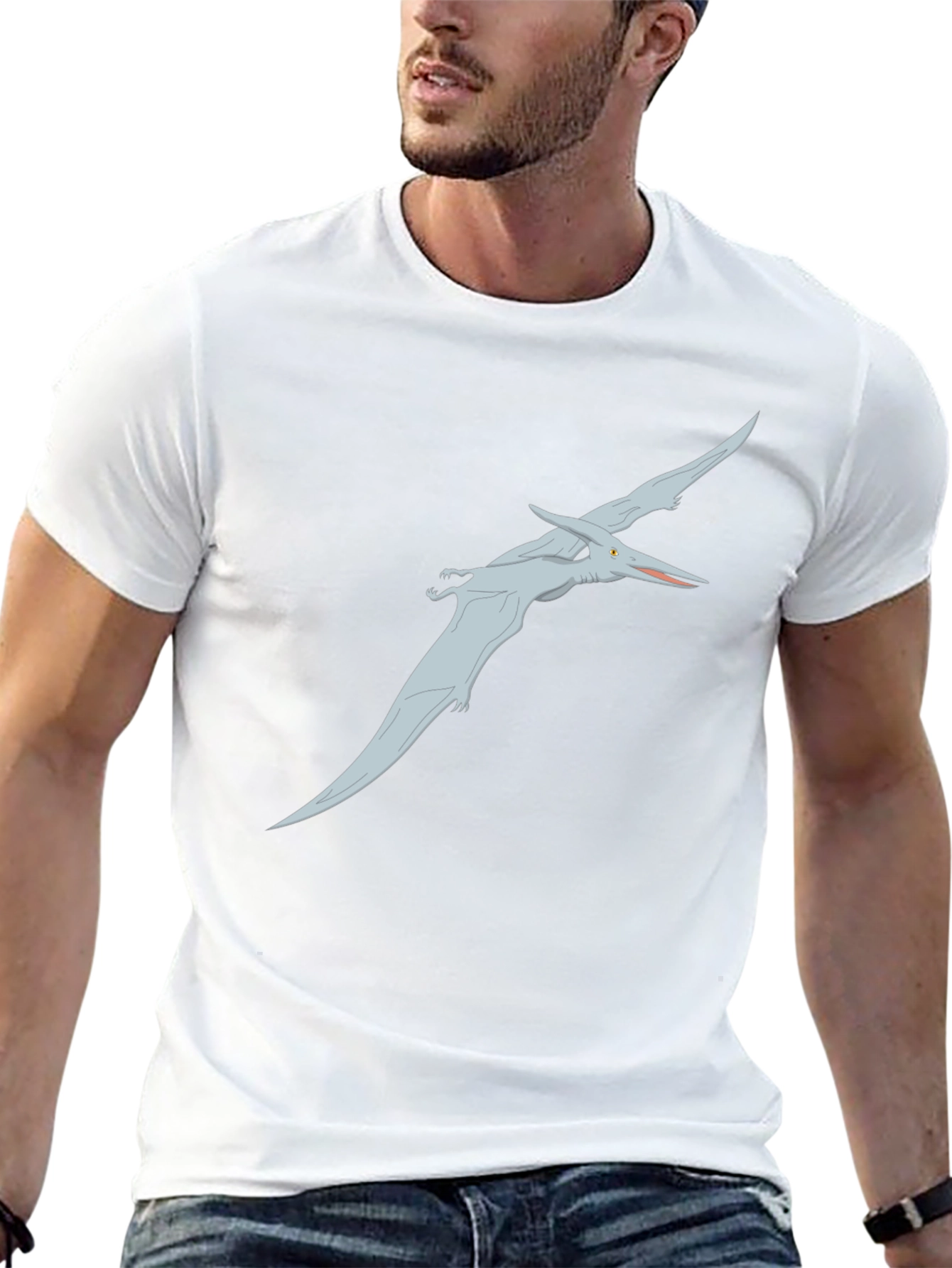 Pterodactyl Graphic Tee - Black Cotton Shirt