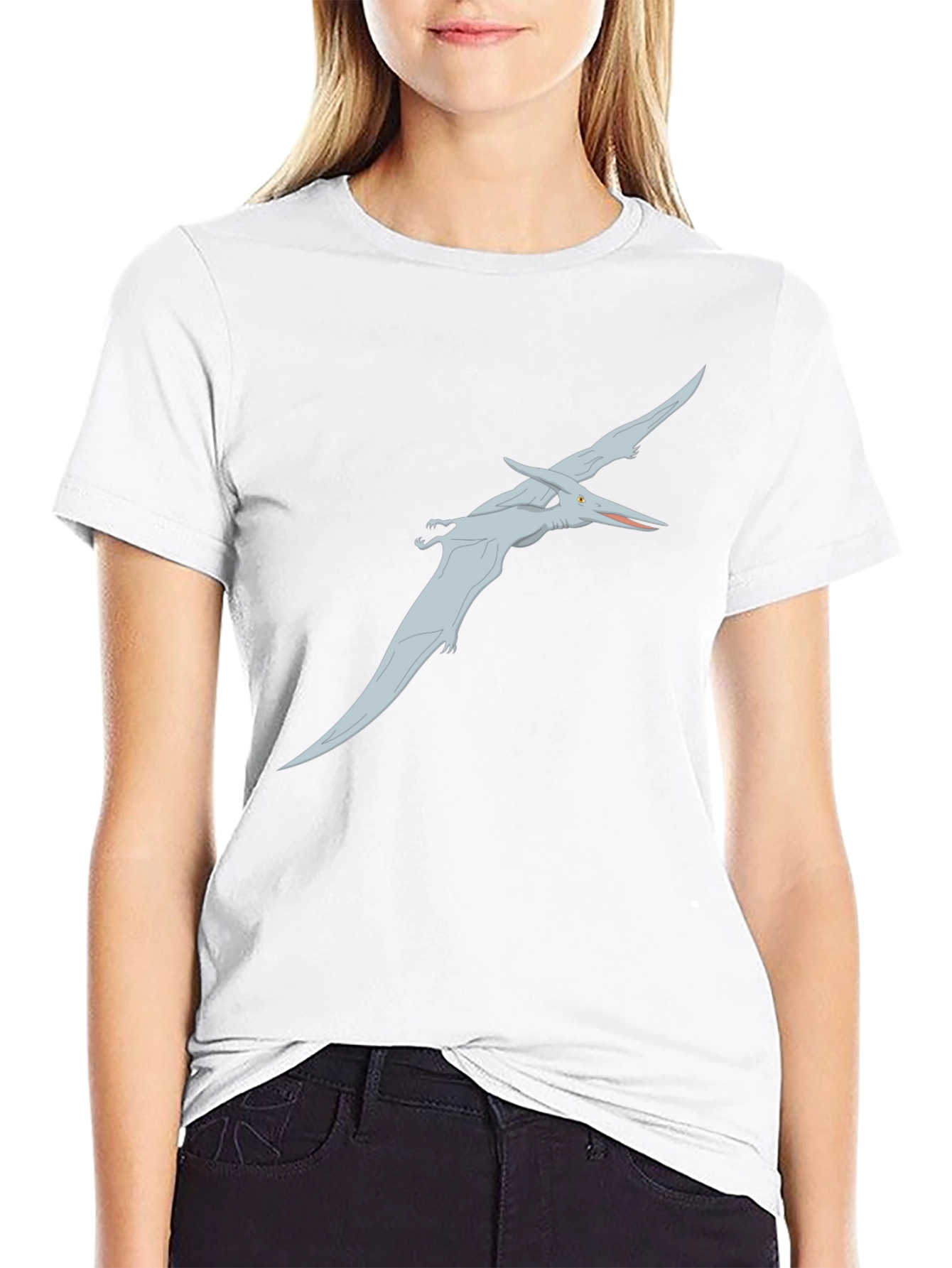 Pterodactyl Graphic Tee - Black Cotton Shirt