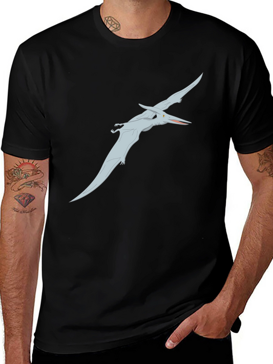Pterodactyl Graphic Tee - Black Cotton Shirt