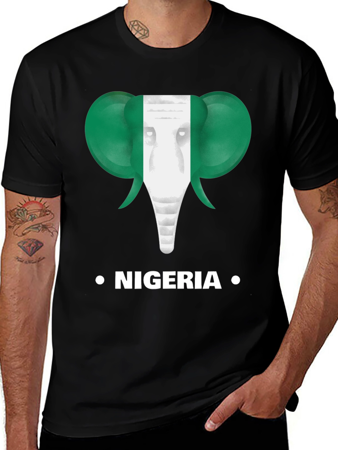 Nigeria Flag Elephant T-Shirt