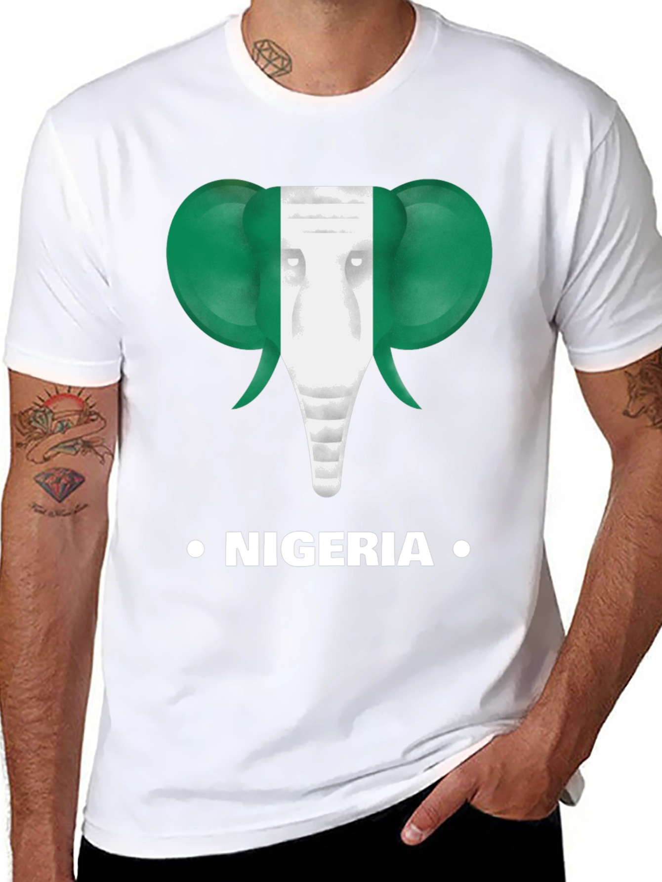 Nigeria Flag Elephant T-Shirt