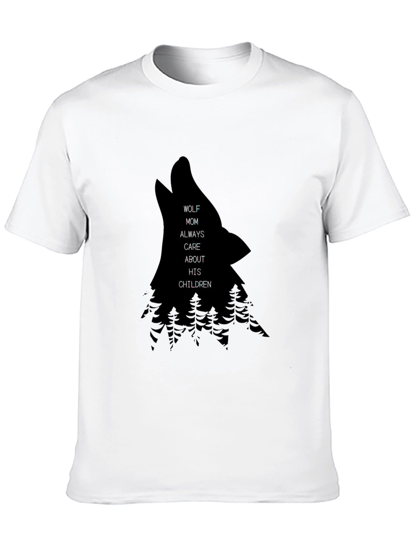 Wolf Mom Graphic Black T-Shirt
