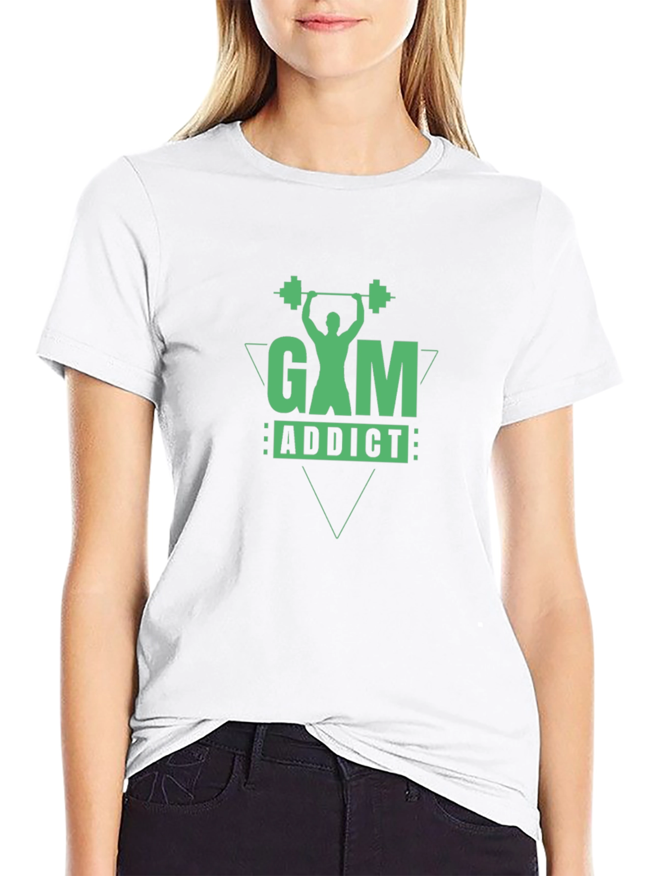 Gym Addict Graphic Tee - Black Cotton Fitness Shirt