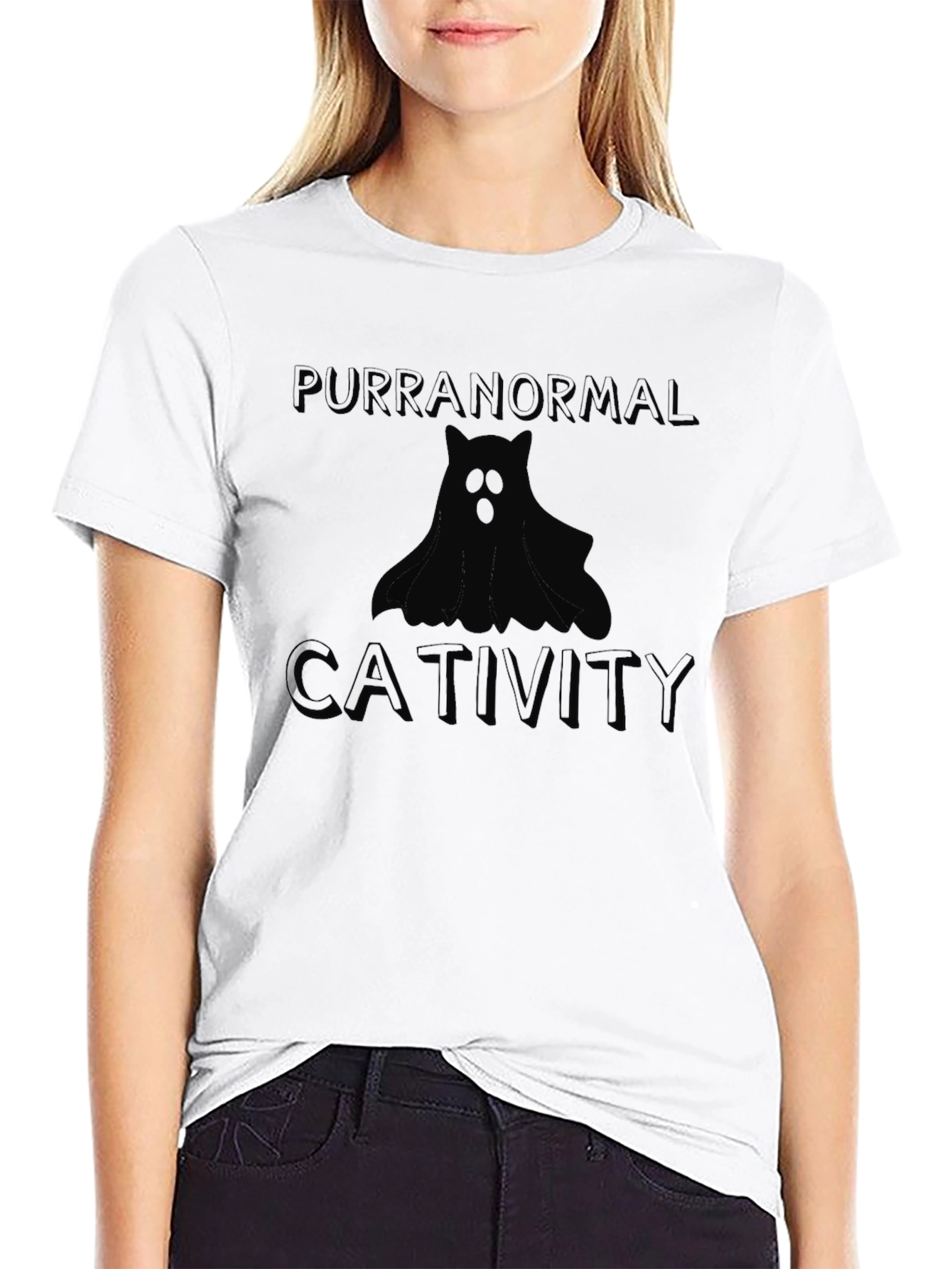 Purranormal Cativity T-Shirt - Spooky Cat Design