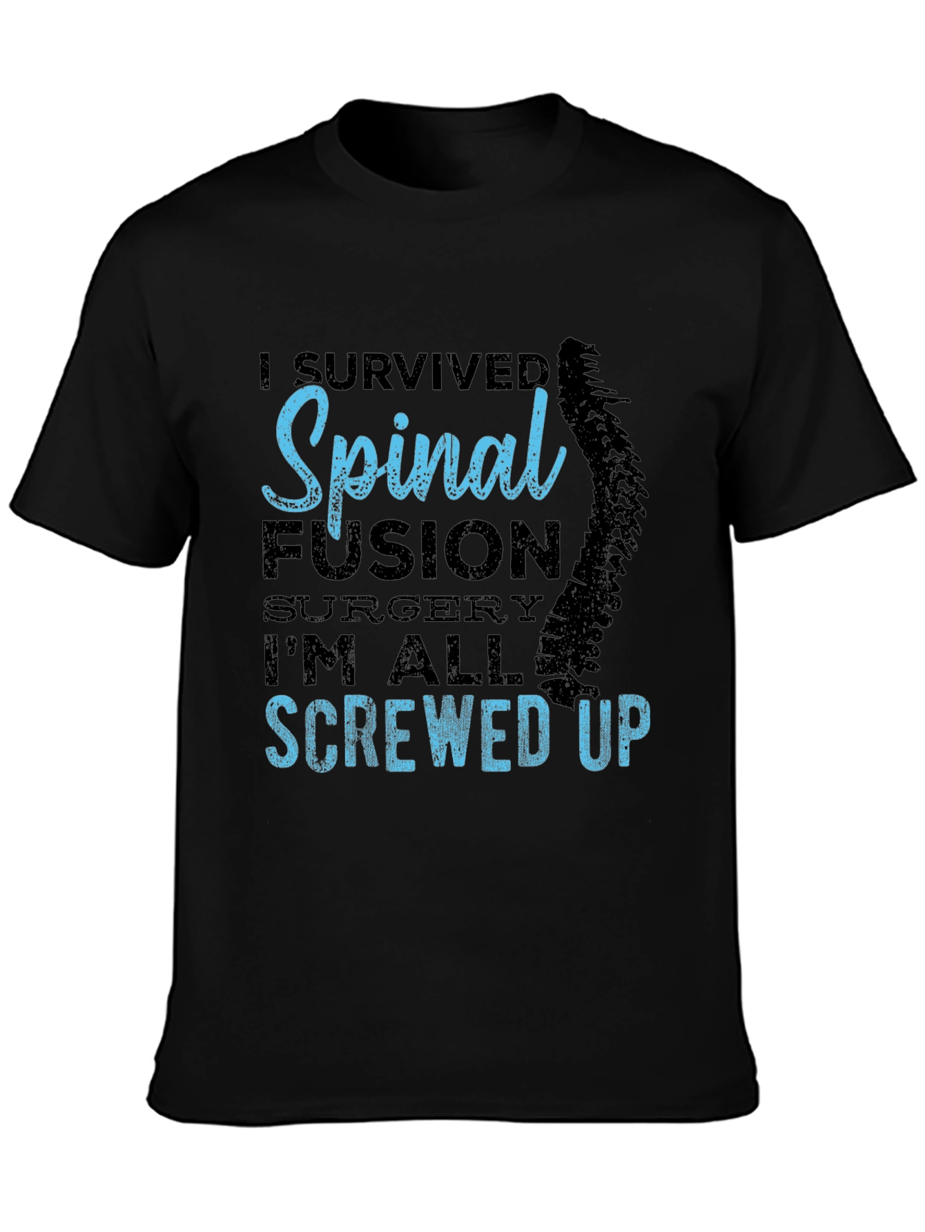 Spinal Fusion Survivor Graphic Tee - Black