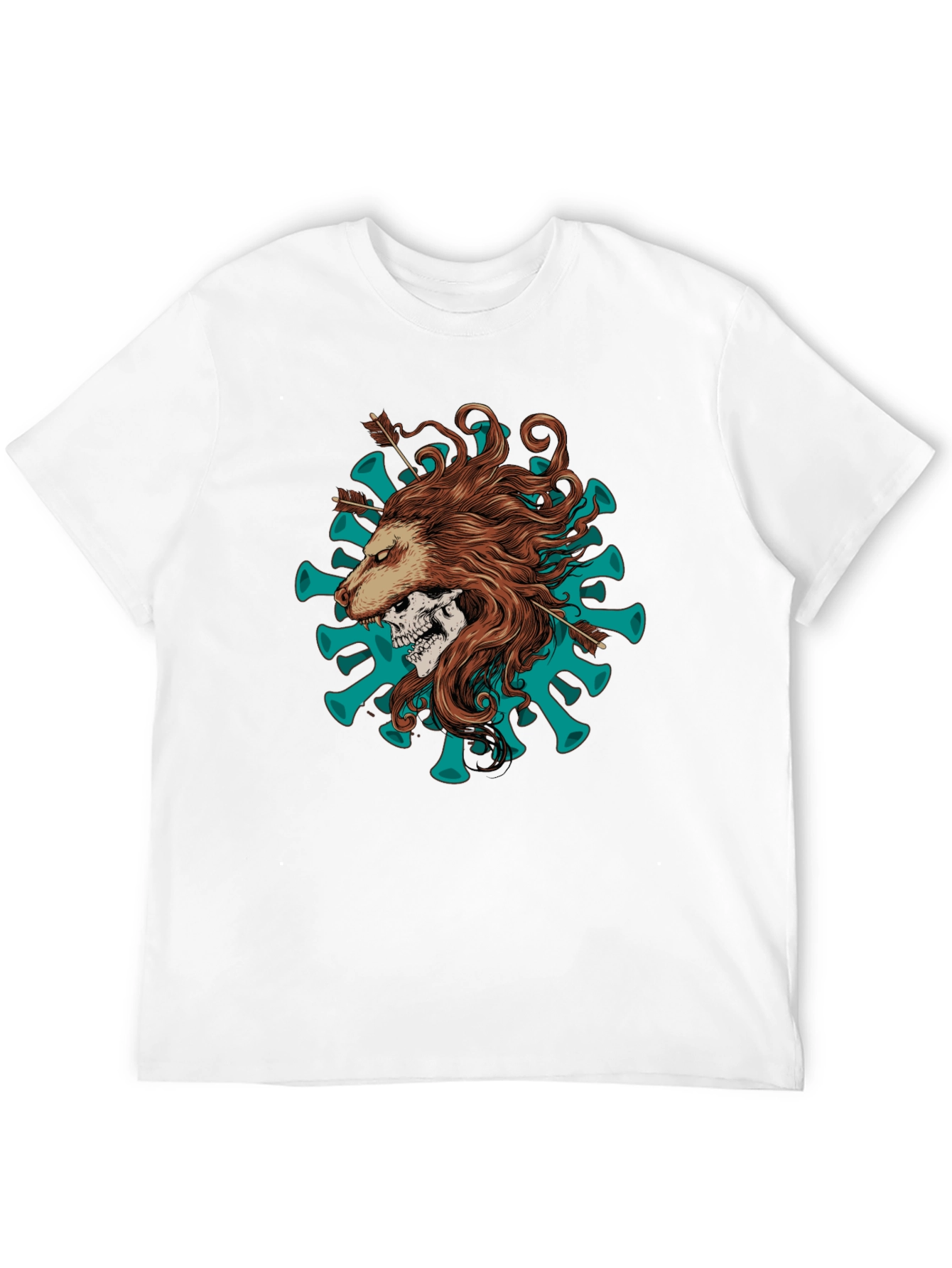 Lion Skull Arrow Black T-Shirt