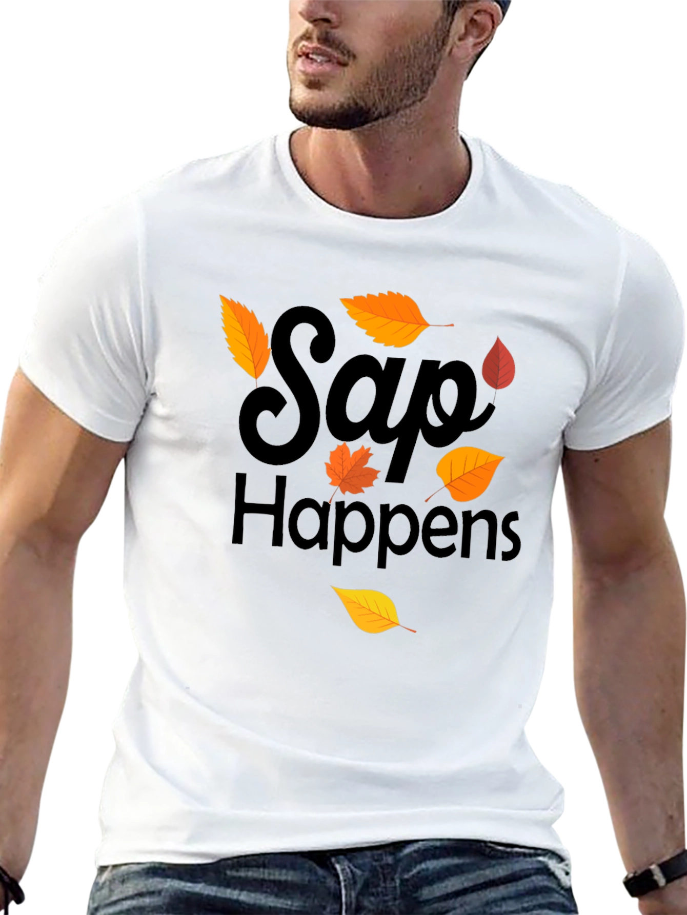 Sap Happens T-Shirt - Autumn Leaf Design