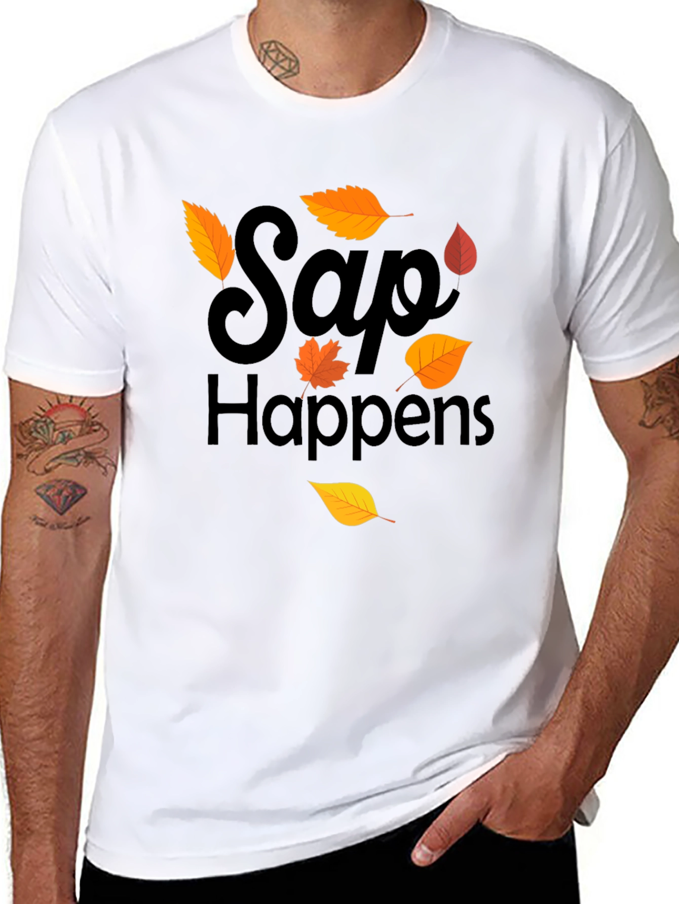 Sap Happens T-Shirt - Autumn Leaf Design