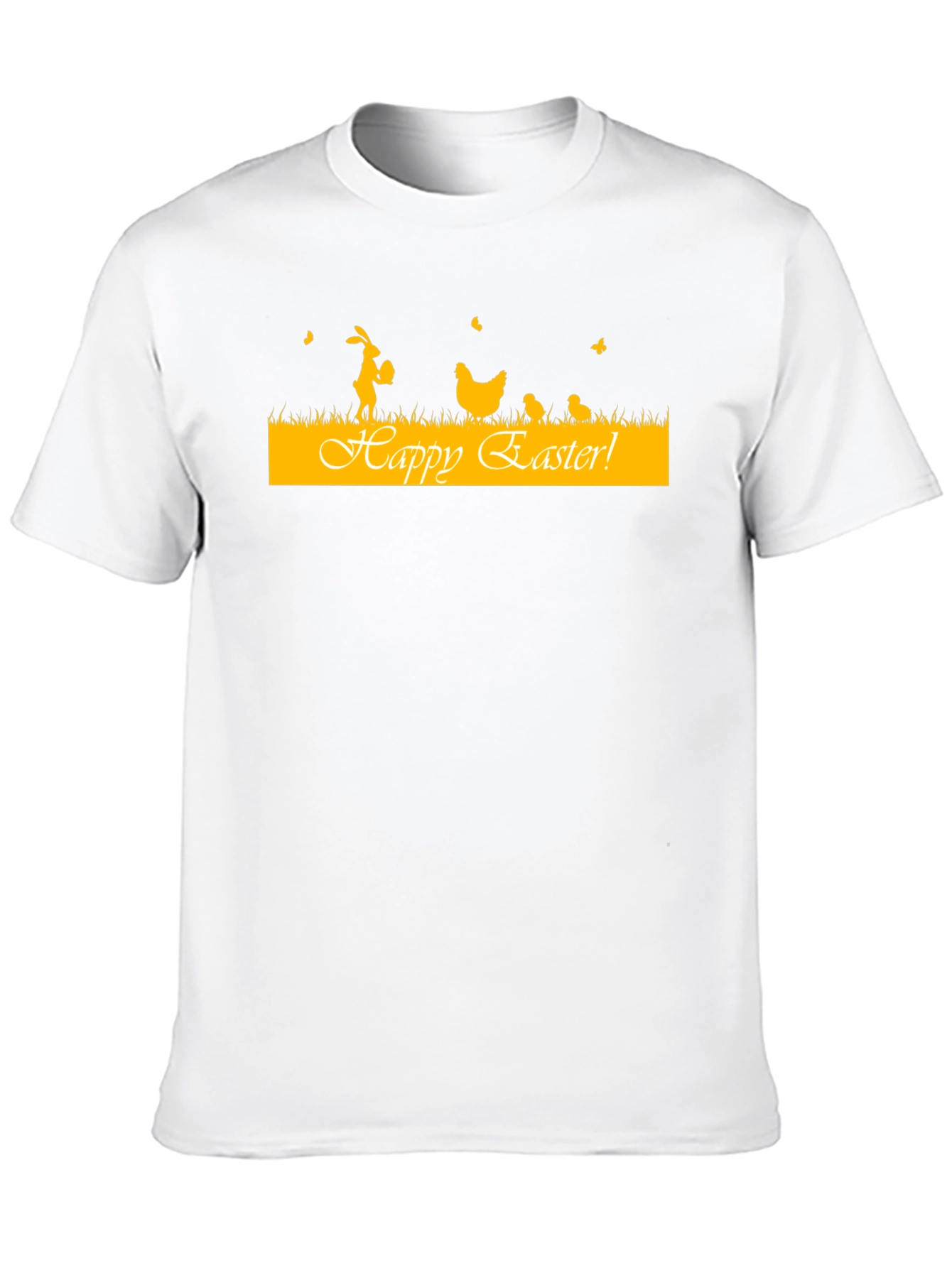 Happy Easter T-Shirt: Rabbit Chickens Black