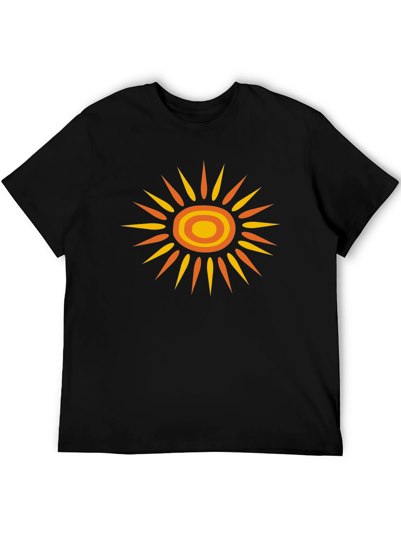 Retro Sunburst Graphic Tee - Black