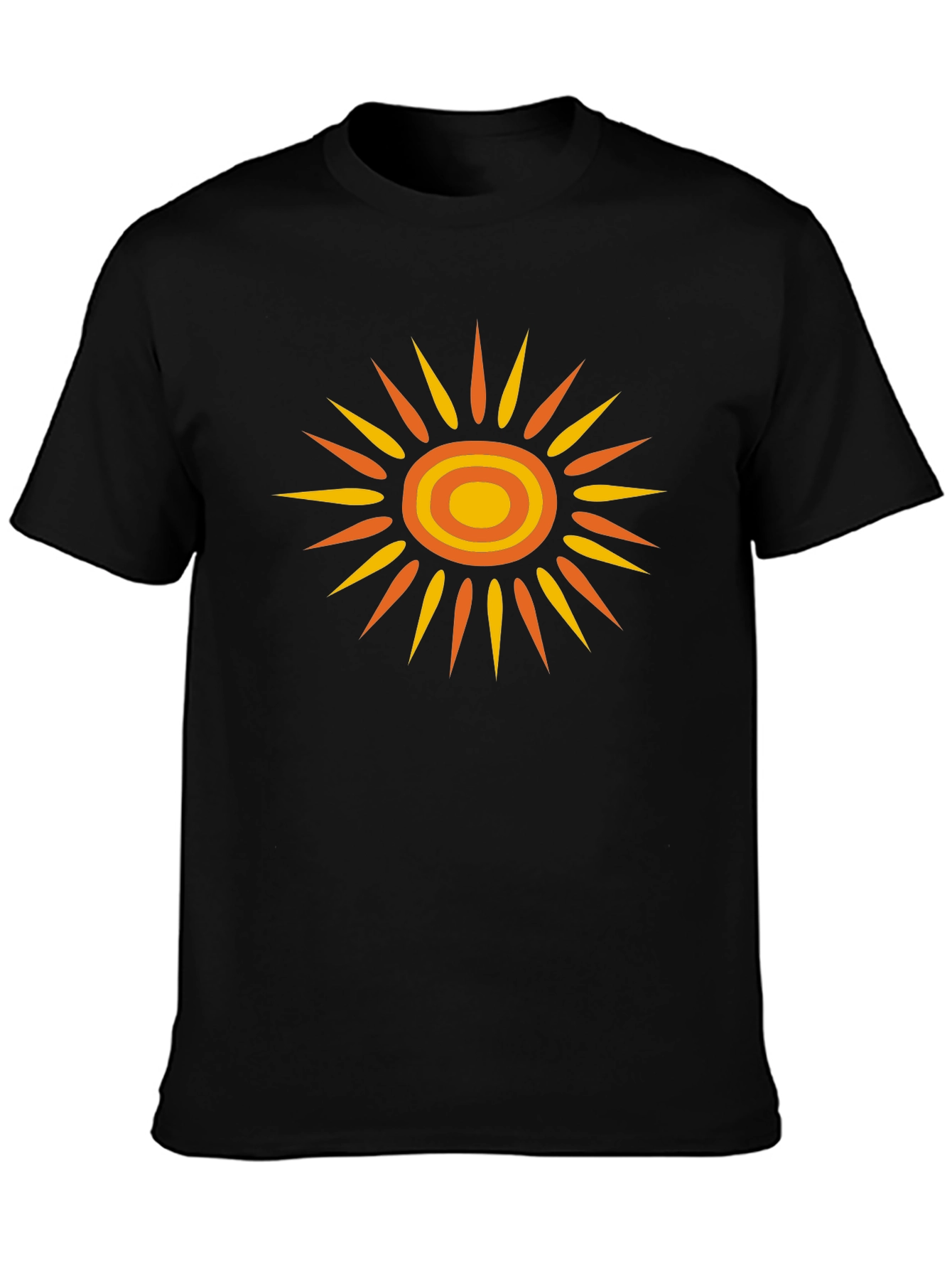 Retro Sunburst Graphic Tee - Black