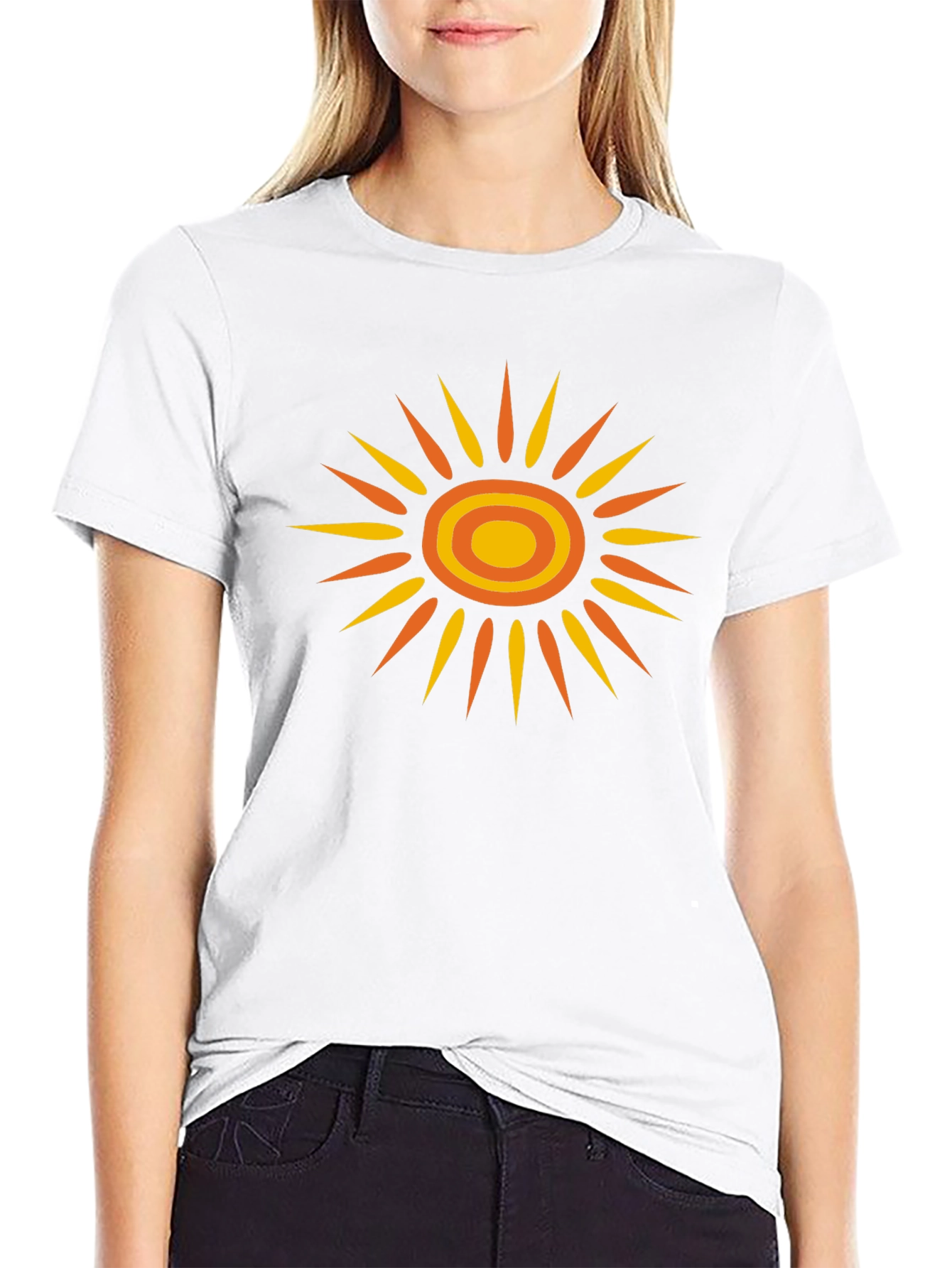 Retro Sunburst Graphic Tee - Black