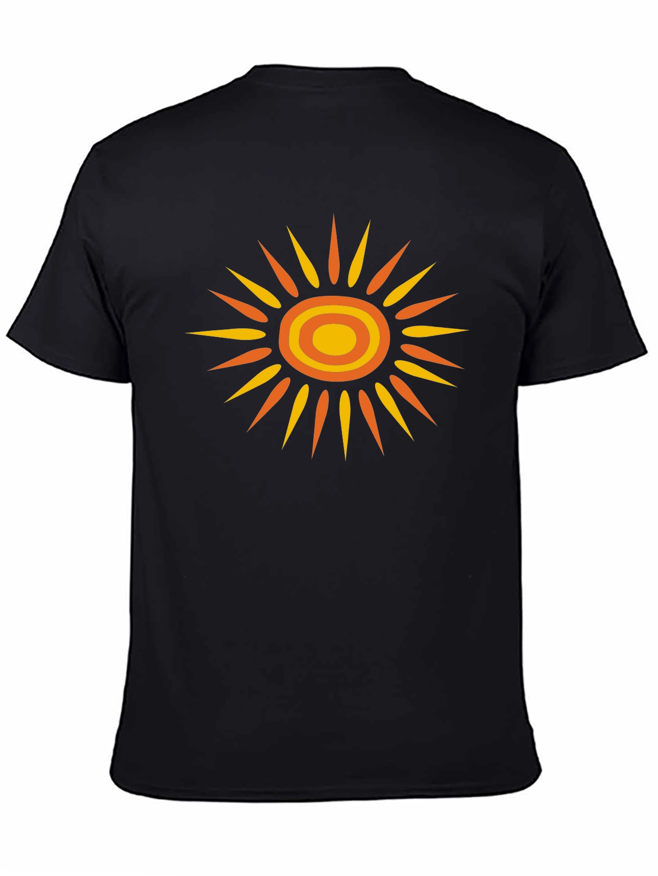 Retro Sunburst Graphic Tee - Black
