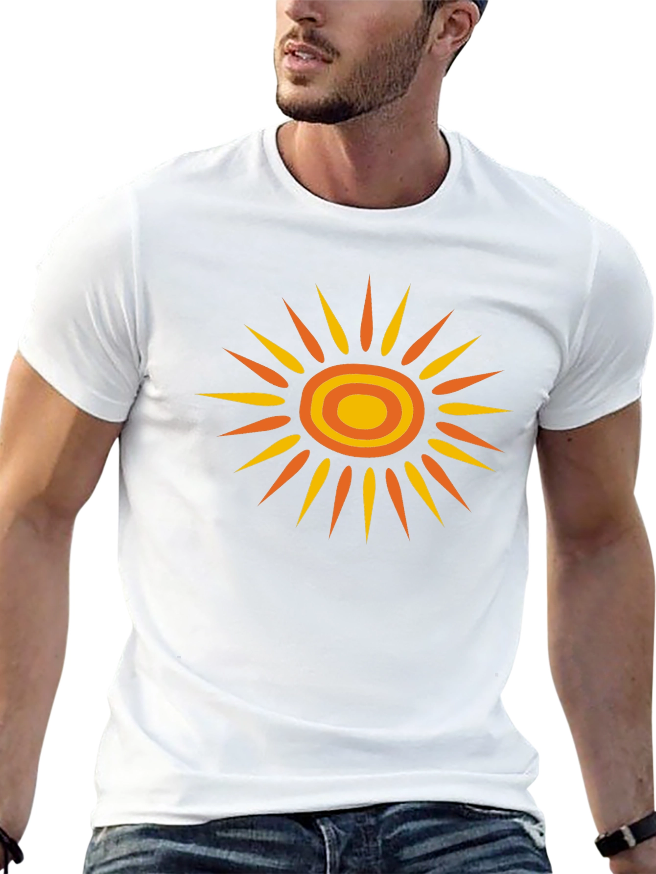 Retro Sunburst Graphic Tee - Black