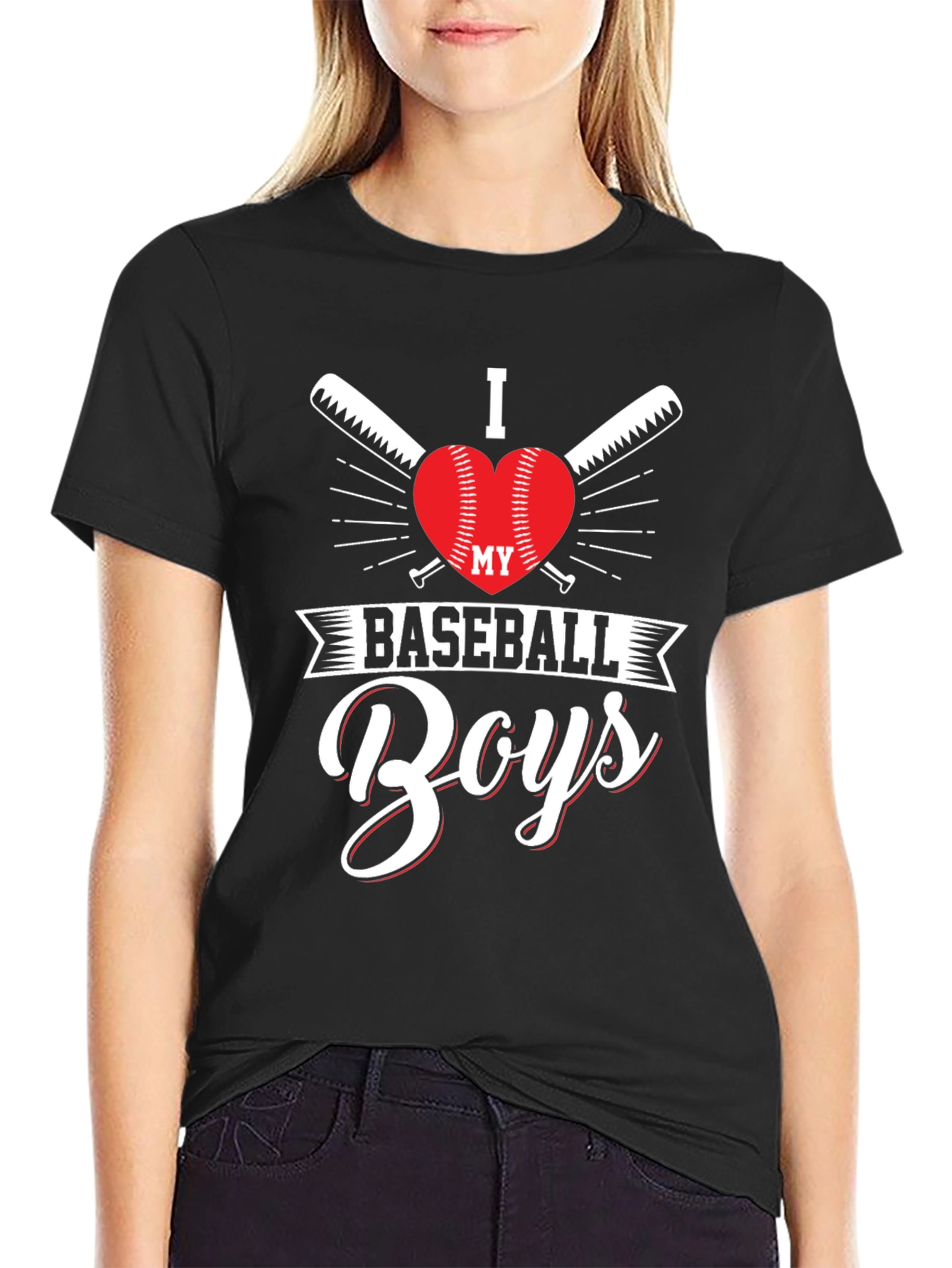 I Love My Baseball Boys Graphic Tee