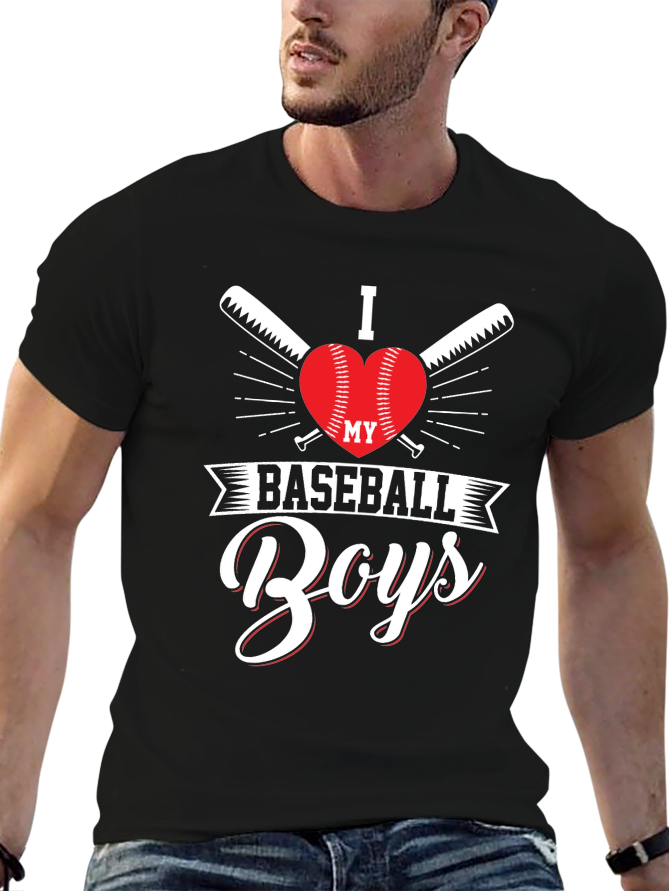 I Love My Baseball Boys Graphic Tee