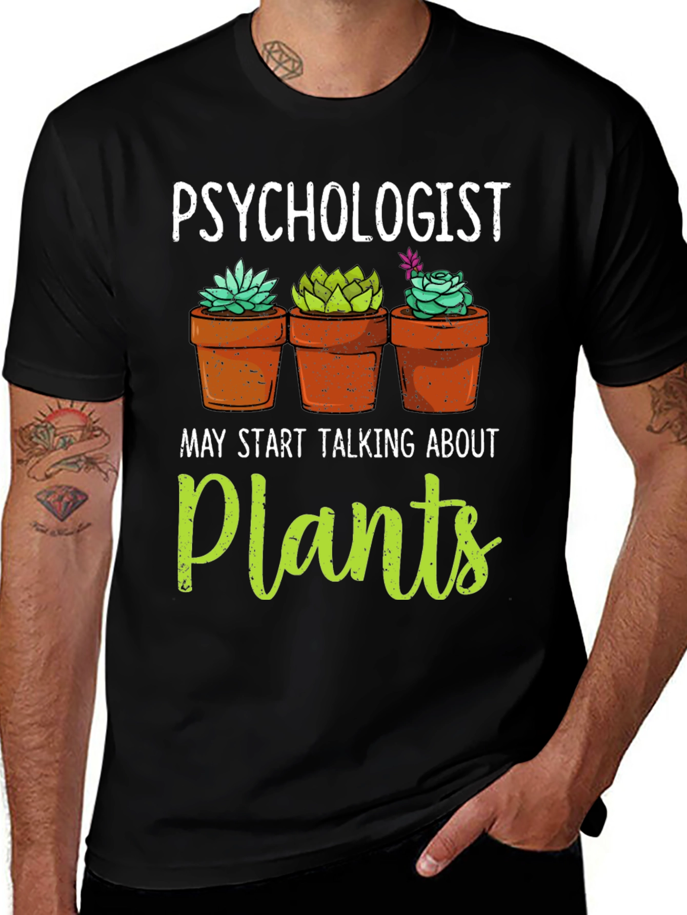Psychologist Plant Lover Graphic T-Shirt