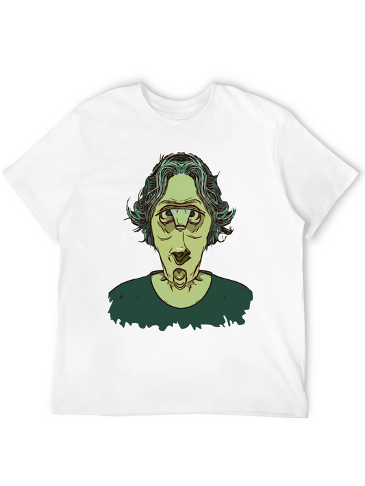 Unique Three-Eyed Character Black Graphic T-Shirt
