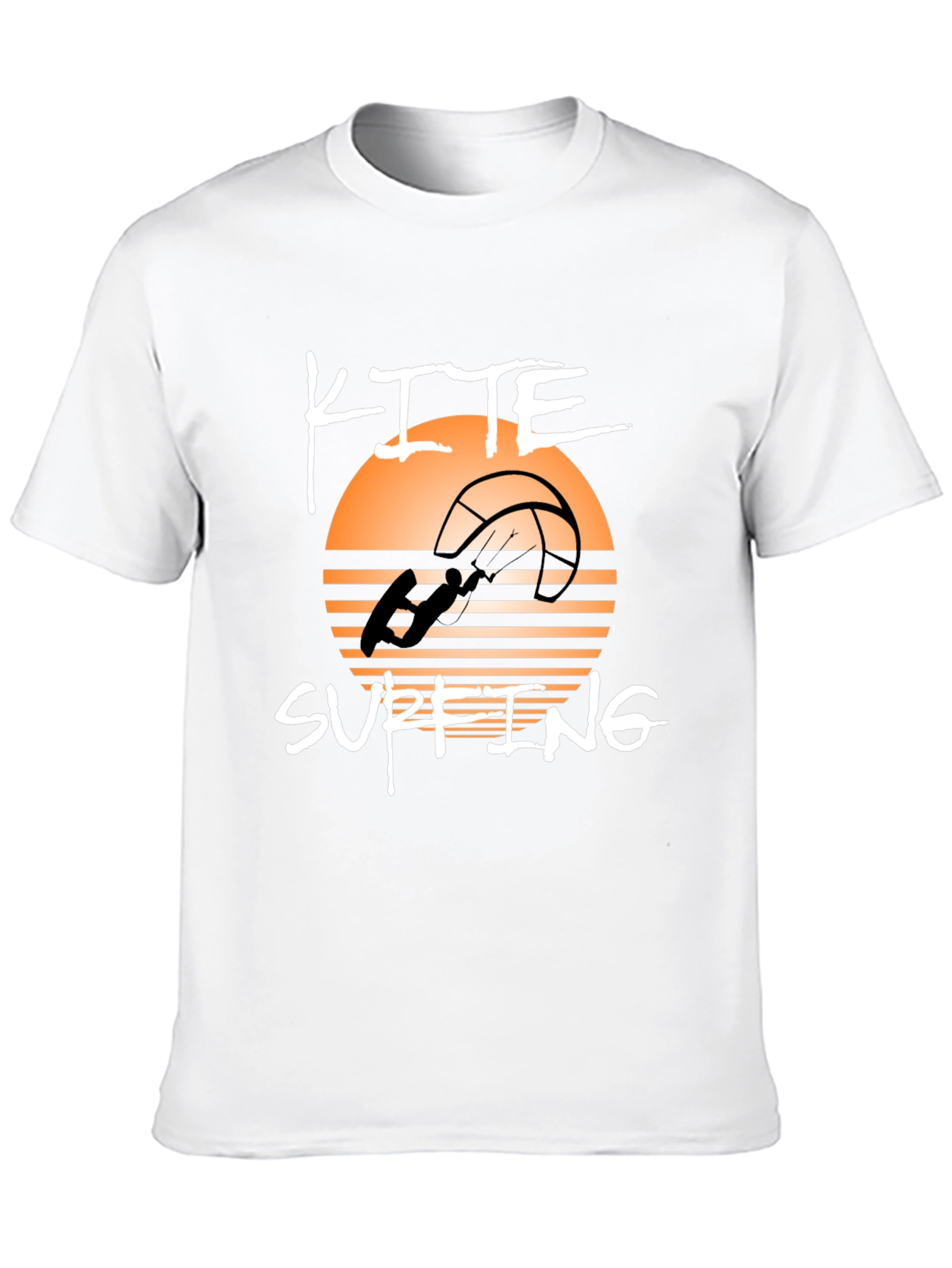 Kite Surfing Graphic Tee - Black Cotton T-Shirt