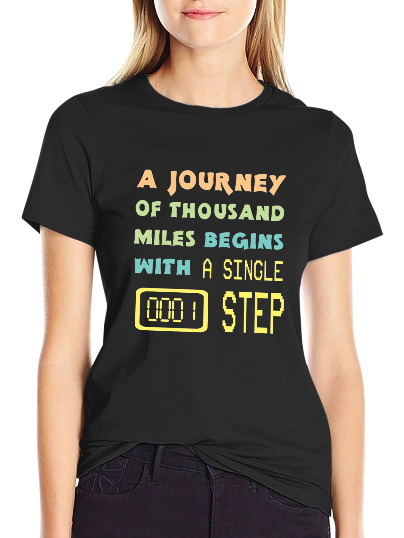 Journey of Thousand Miles Black T-Shirt