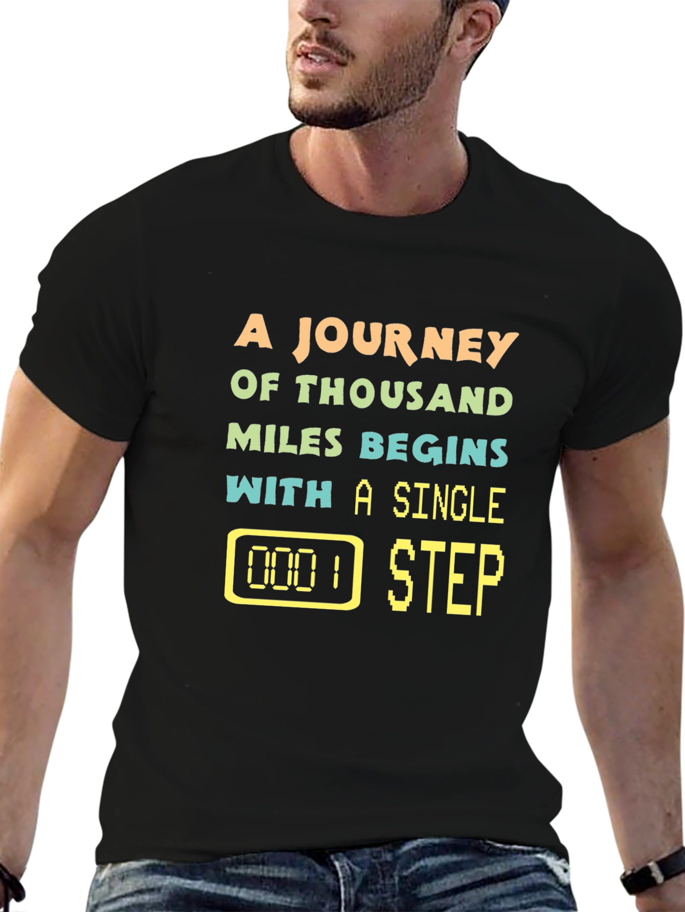 Journey of Thousand Miles Black T-Shirt