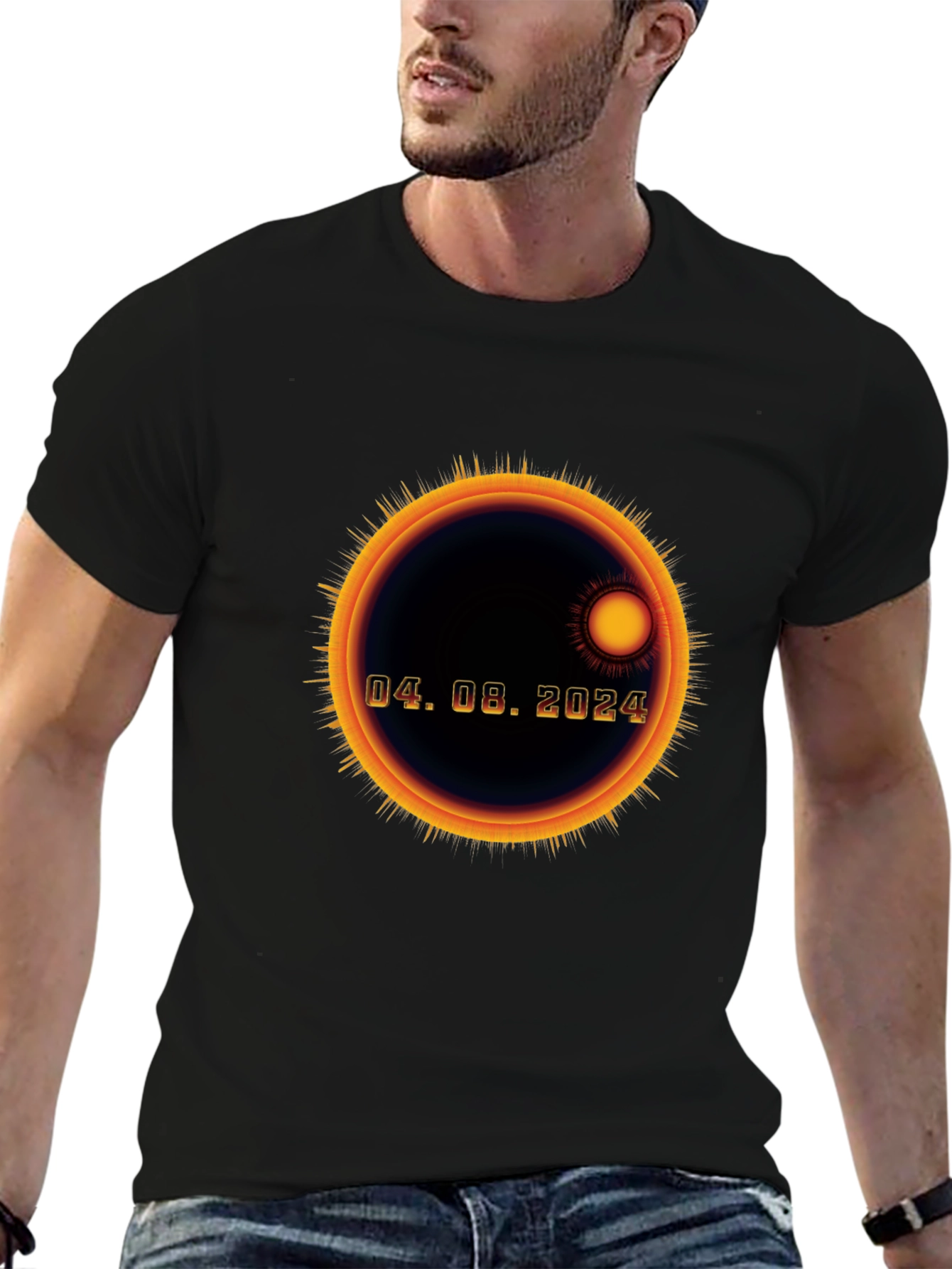 Eclipse 04.08.2024 Black T-Shirt