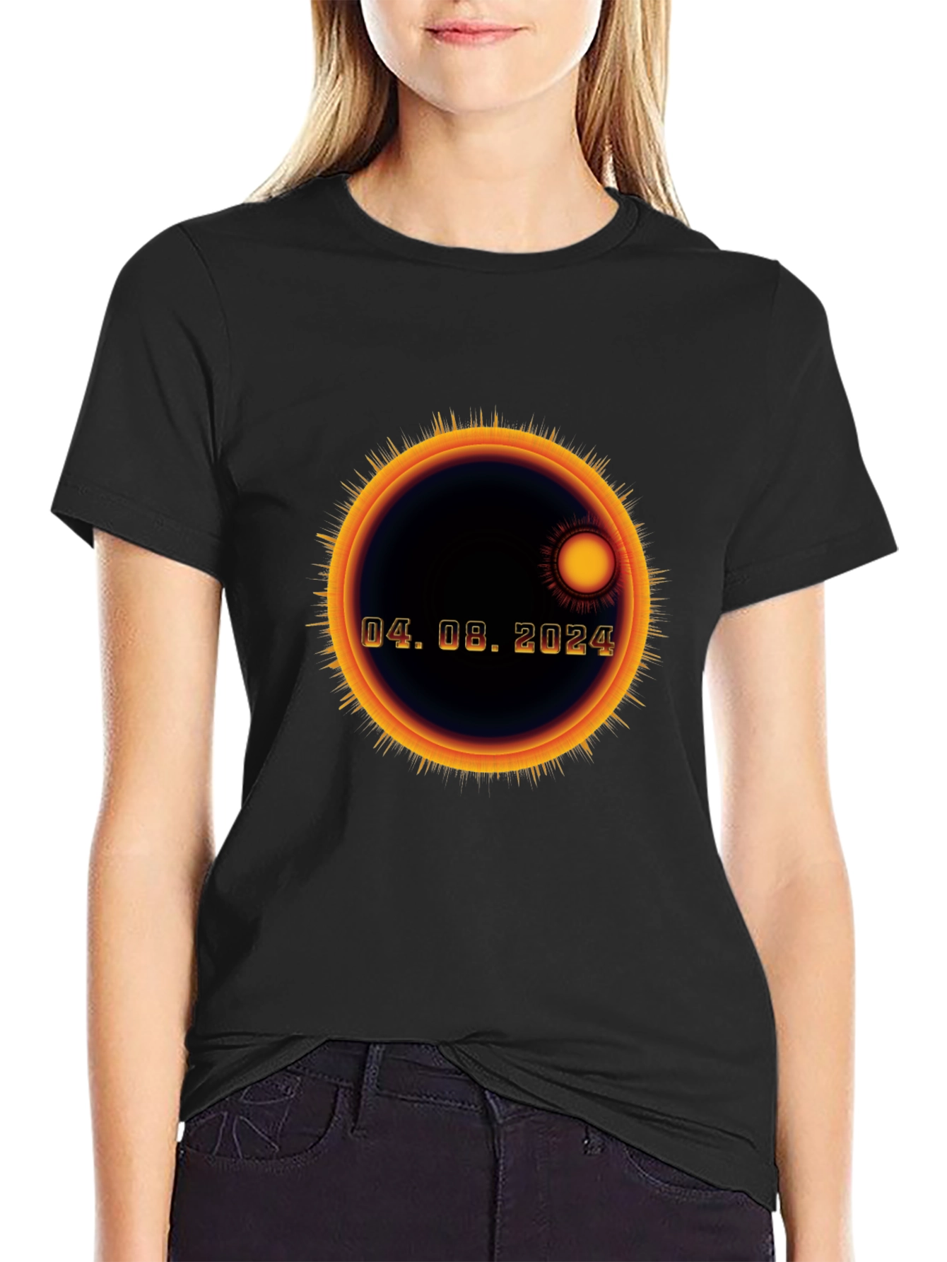 Eclipse 04.08.2024 Black T-Shirt